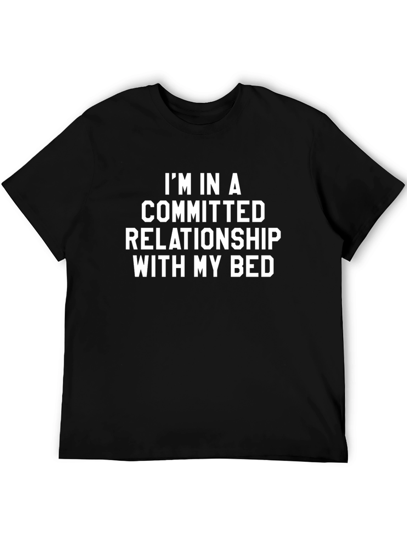 Committed Relationship Bed T-Shirt - Black Cotton Tee