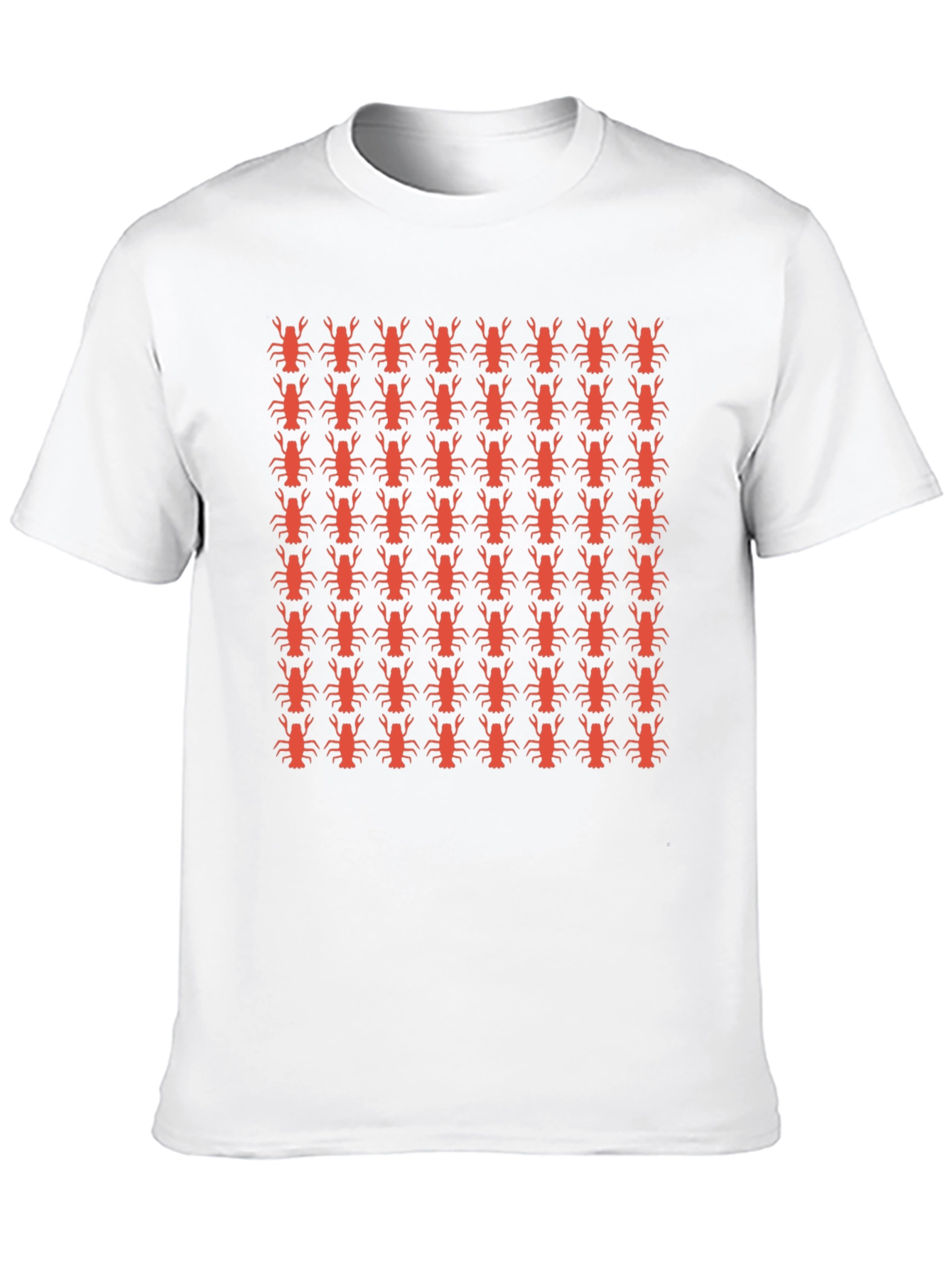 Lobster Patterned Crew Neck T-Shirt