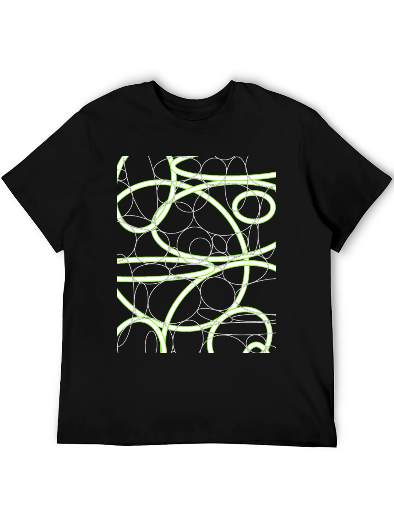 Abstract Circle Design T-Shirt - Mens Black Tee