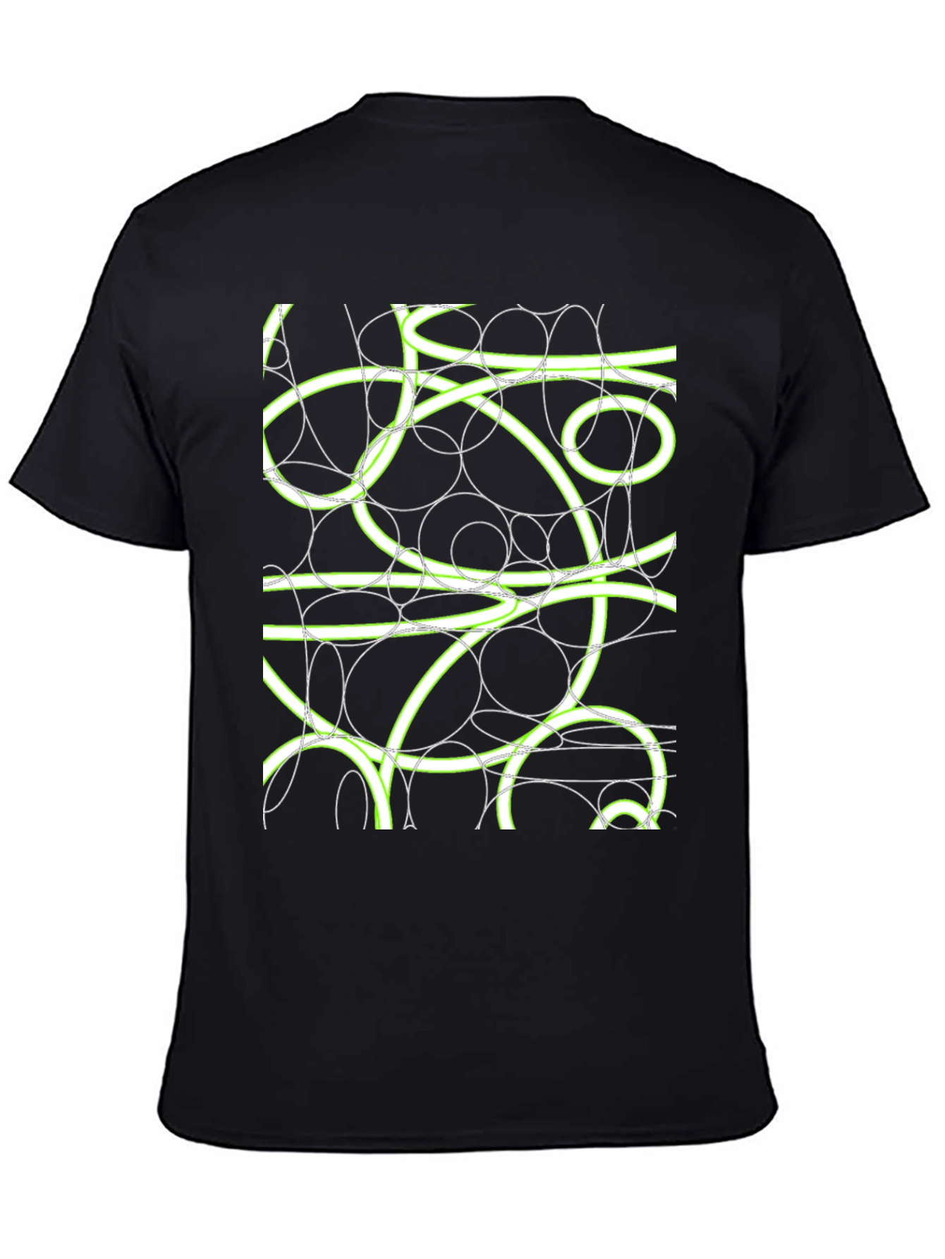 Abstract Circle Design T-Shirt - Mens Black Tee