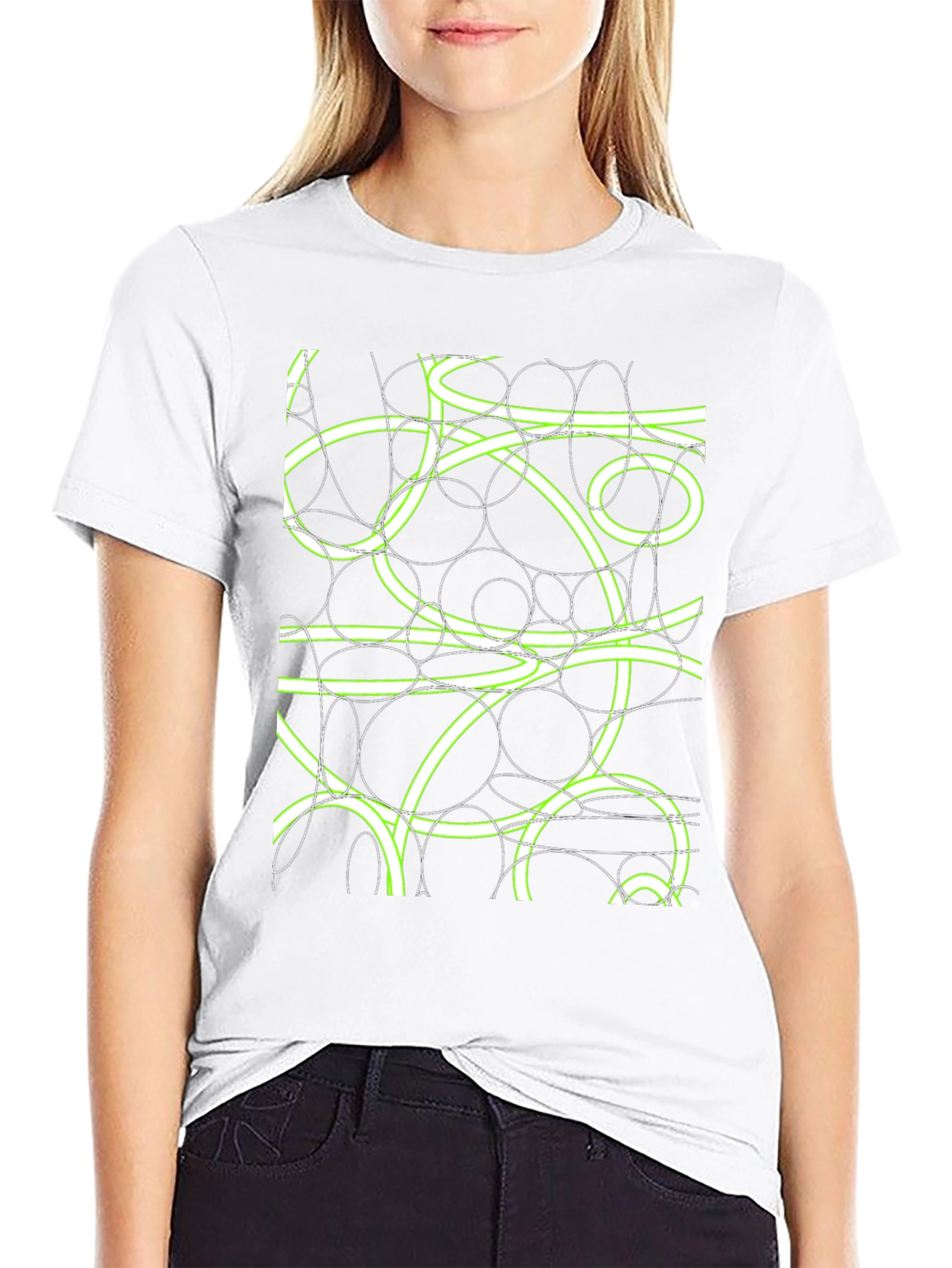 Abstract Circle Design T-Shirt - Mens Black Tee