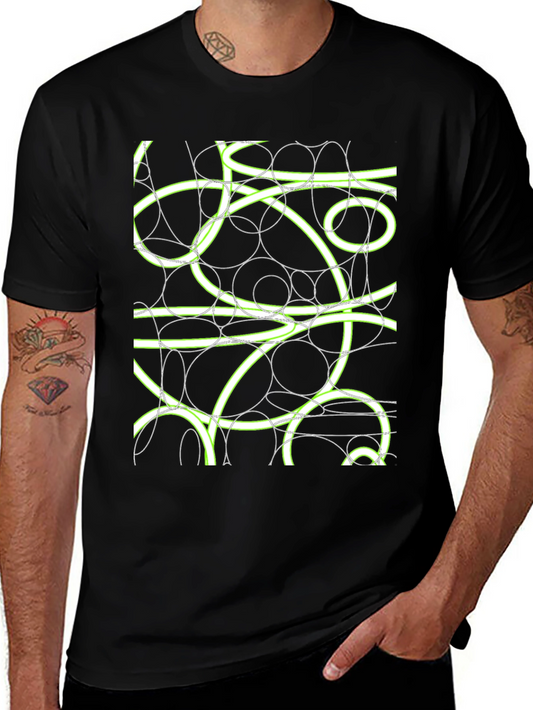 Abstract Circle Design T-Shirt - Mens Black Tee
