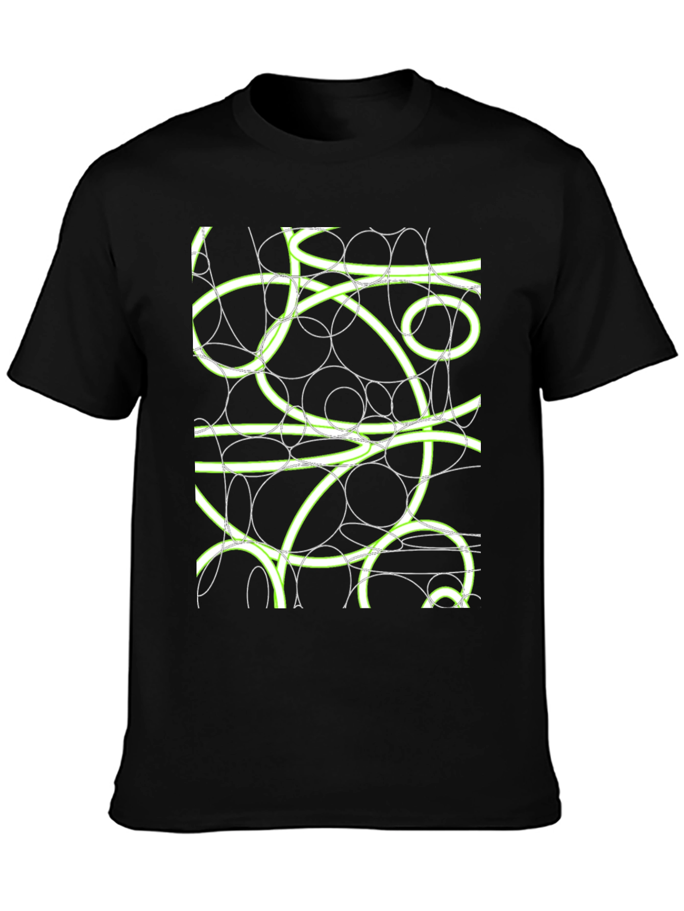 Abstract Circle Design T-Shirt - Mens Black Tee