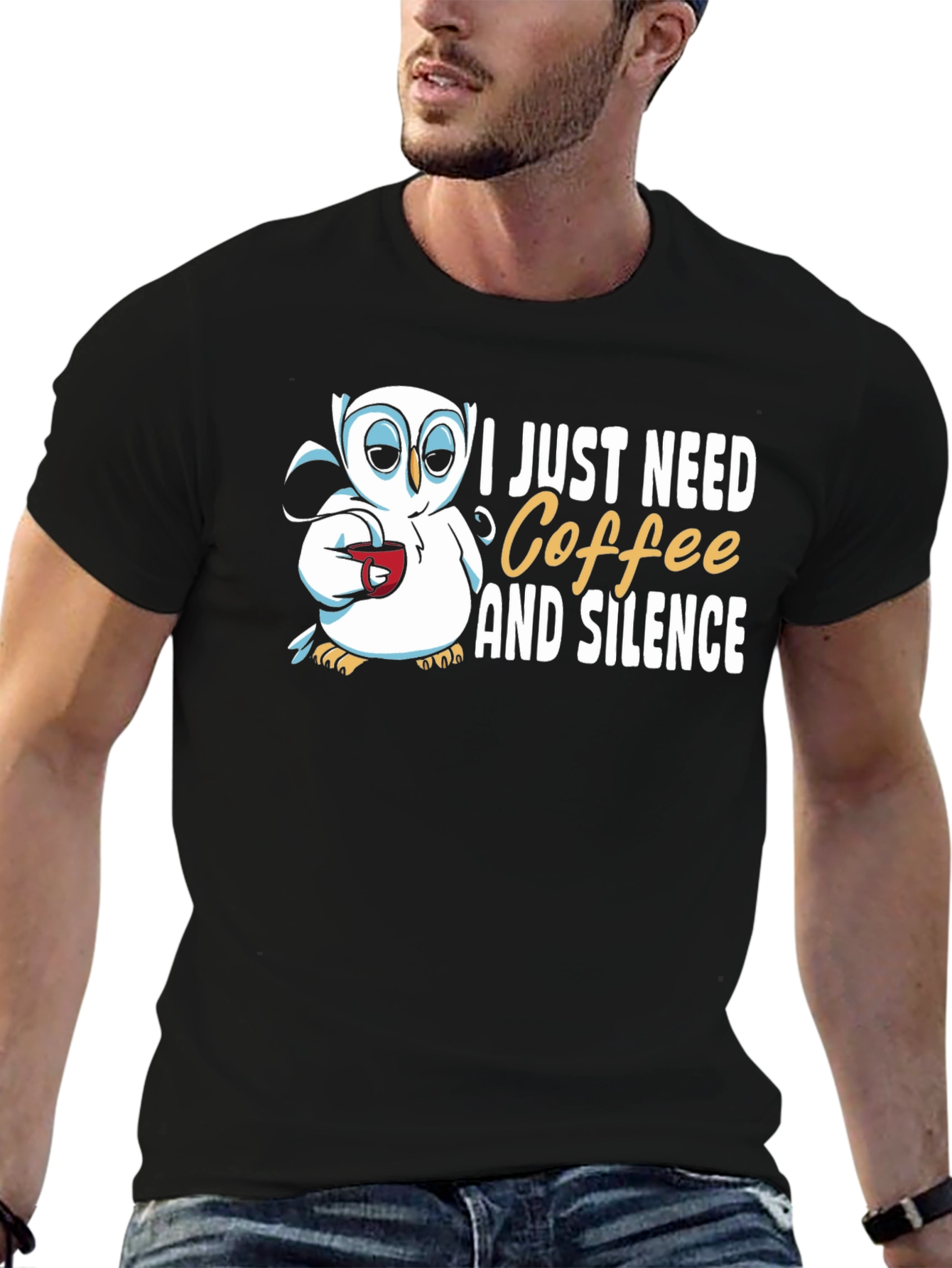 Coffee & Silence Owl Graphic Tee