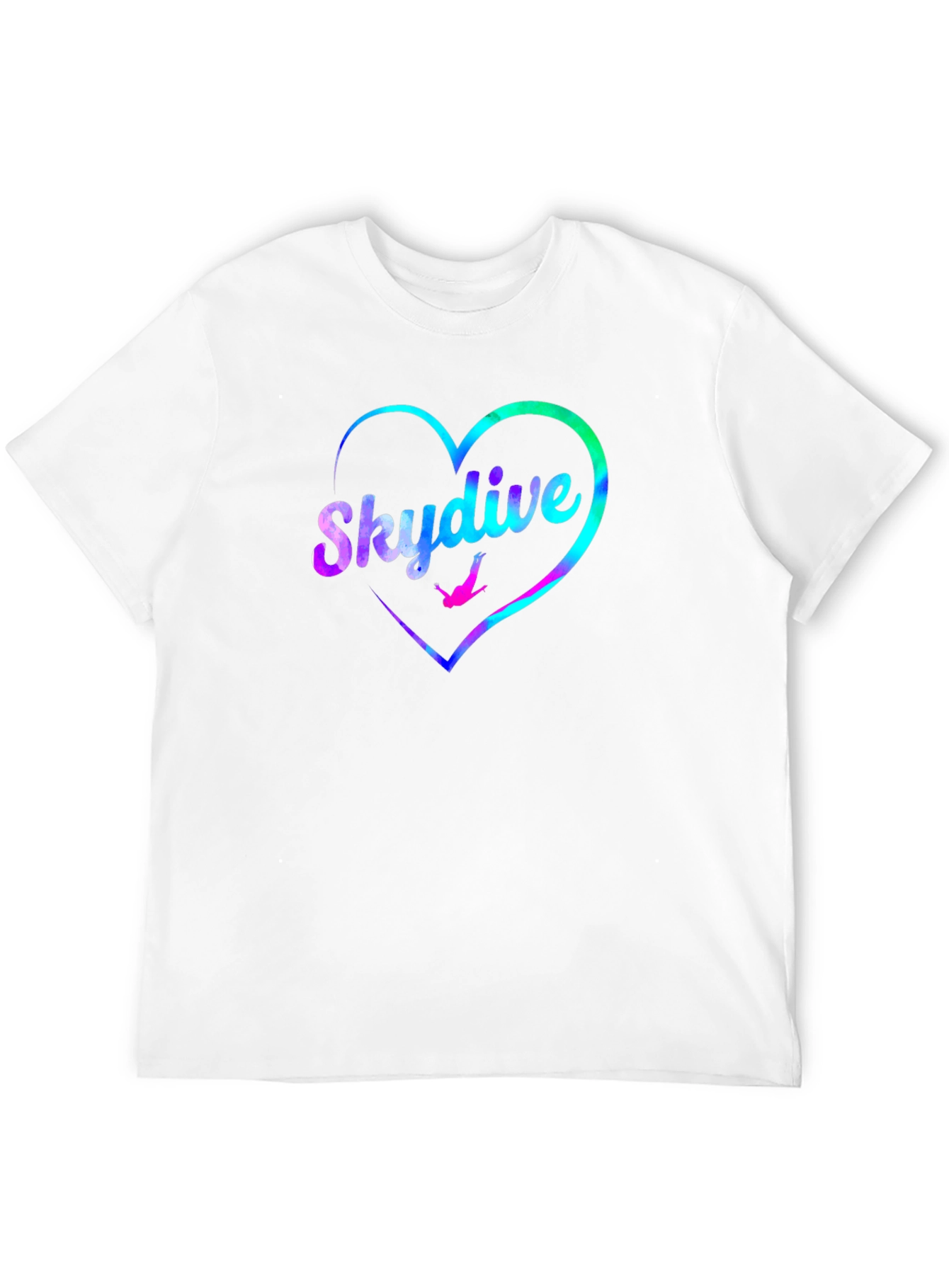 Skydive Heart Graphic Tee - Black Cotton T-Shirt