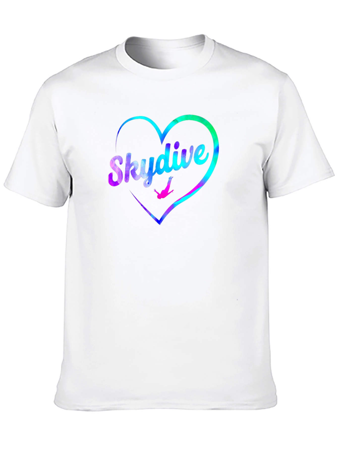 Skydive Heart Graphic Tee - Black Cotton T-Shirt