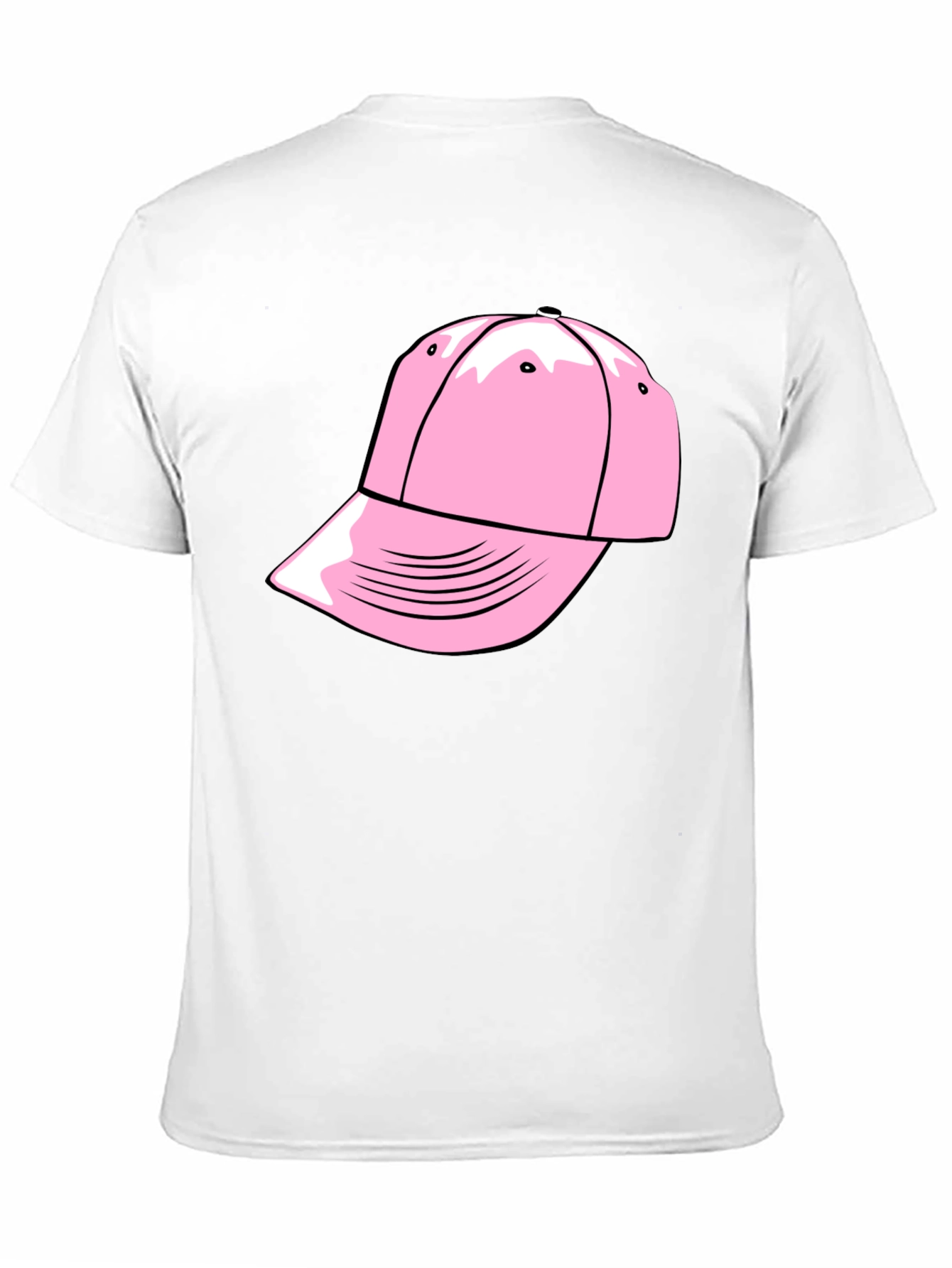 Pink Cap Graphic Black T-Shirt