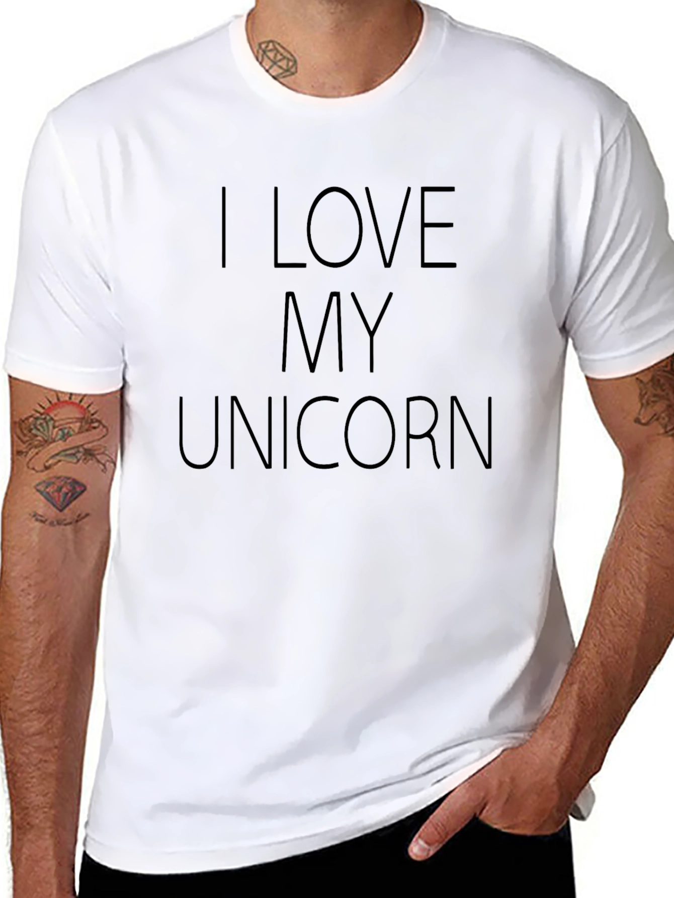 I Love My Unicorn Black T-Shirt