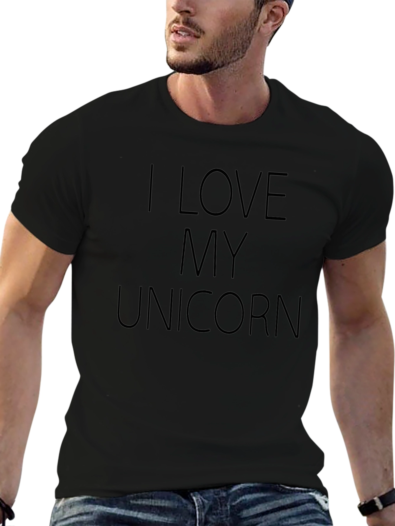 I Love My Unicorn Black T-Shirt