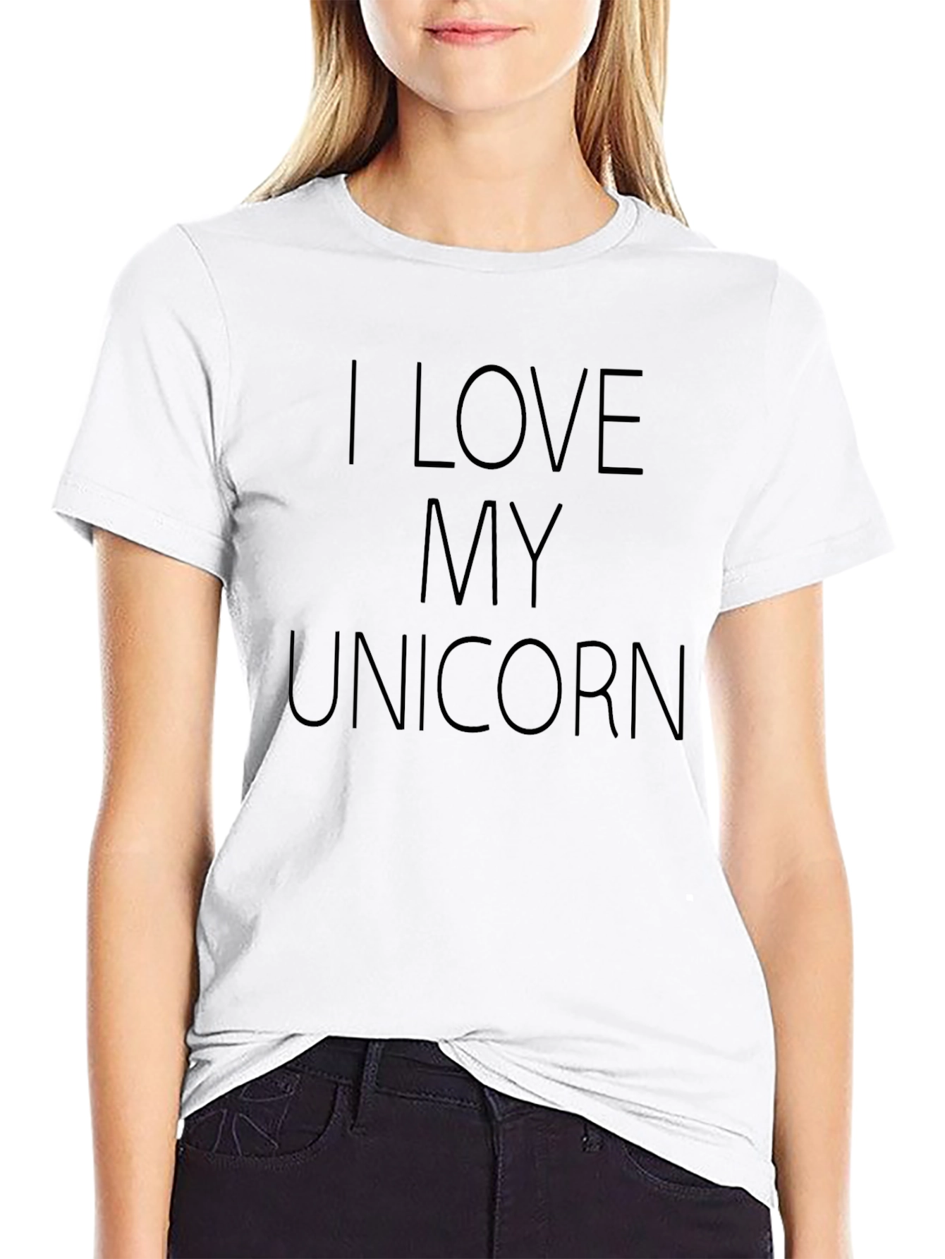 I Love My Unicorn Black T-Shirt