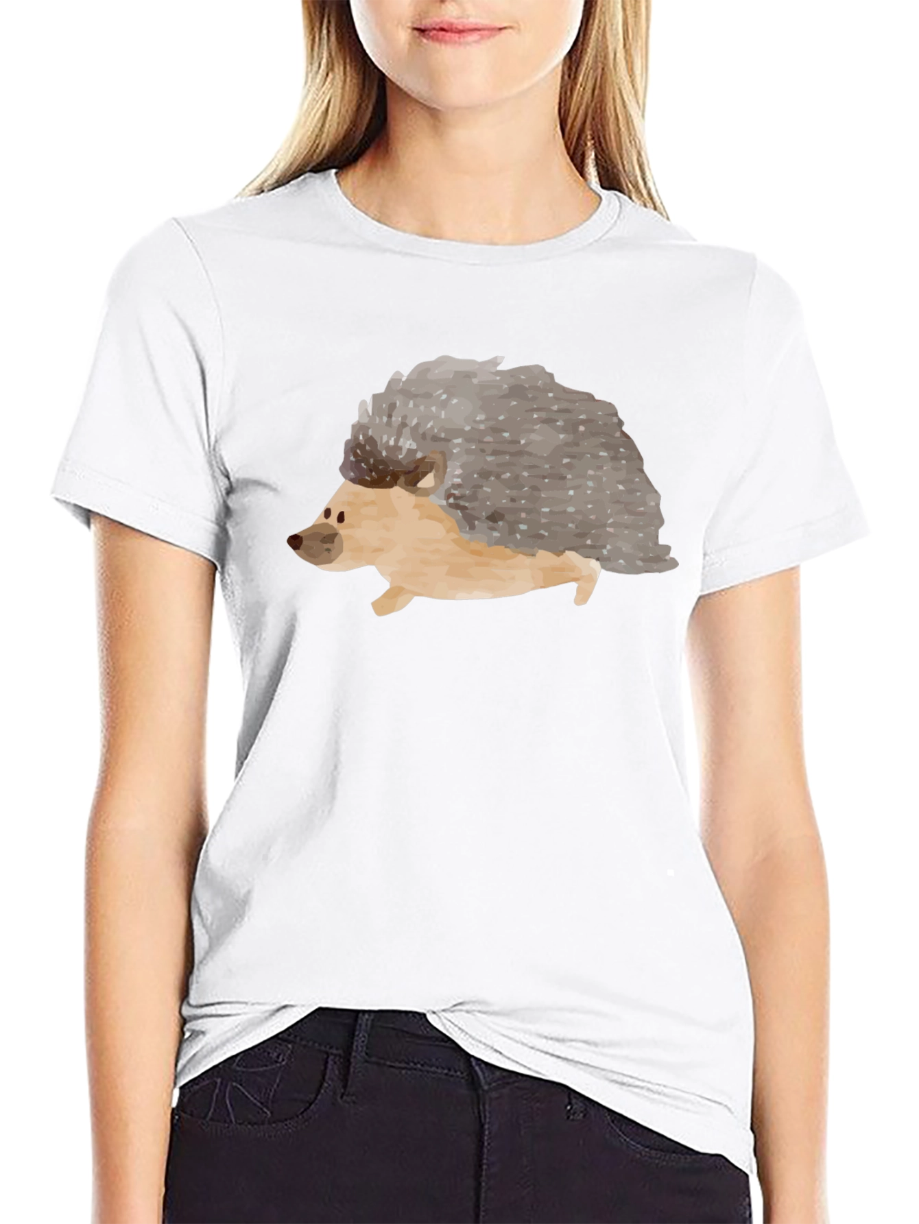Mens Hedgehog Graphic Tee - Black