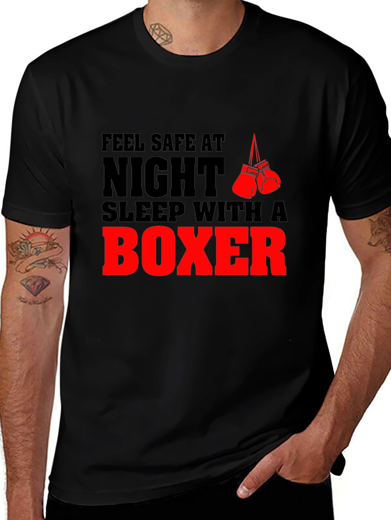 Feel Safe at Night Boxer T-Shirt