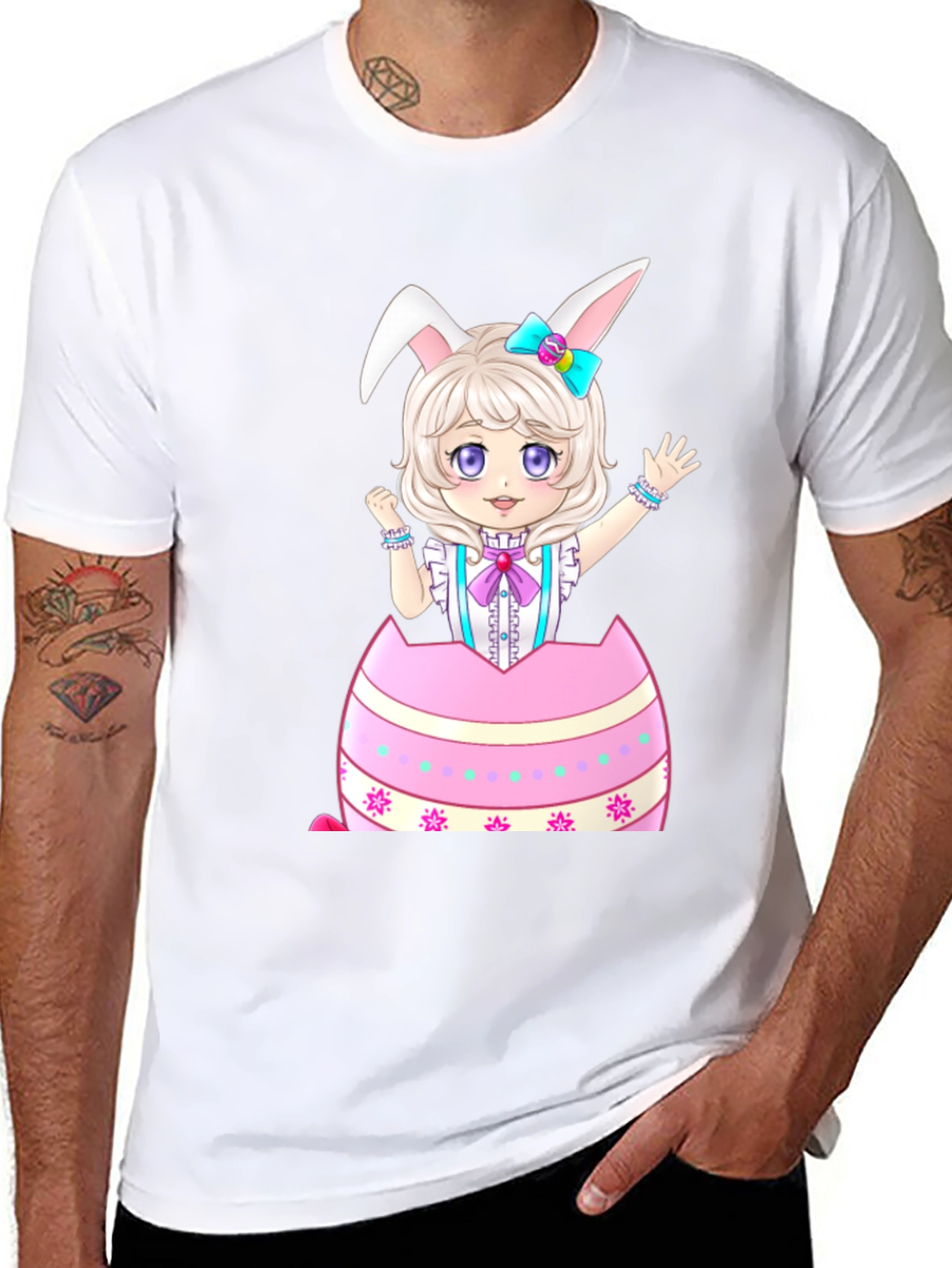Easter Bunny Girl in Egg T-Shirt