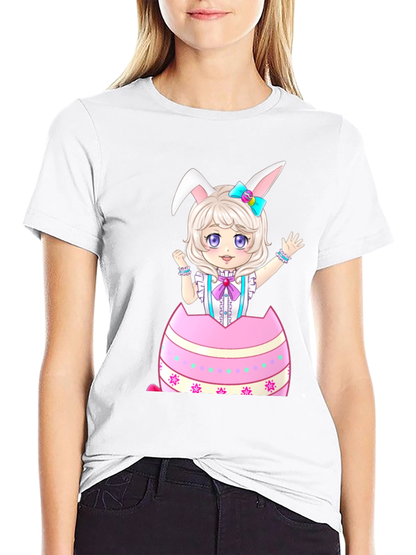 Easter Bunny Girl in Egg T-Shirt