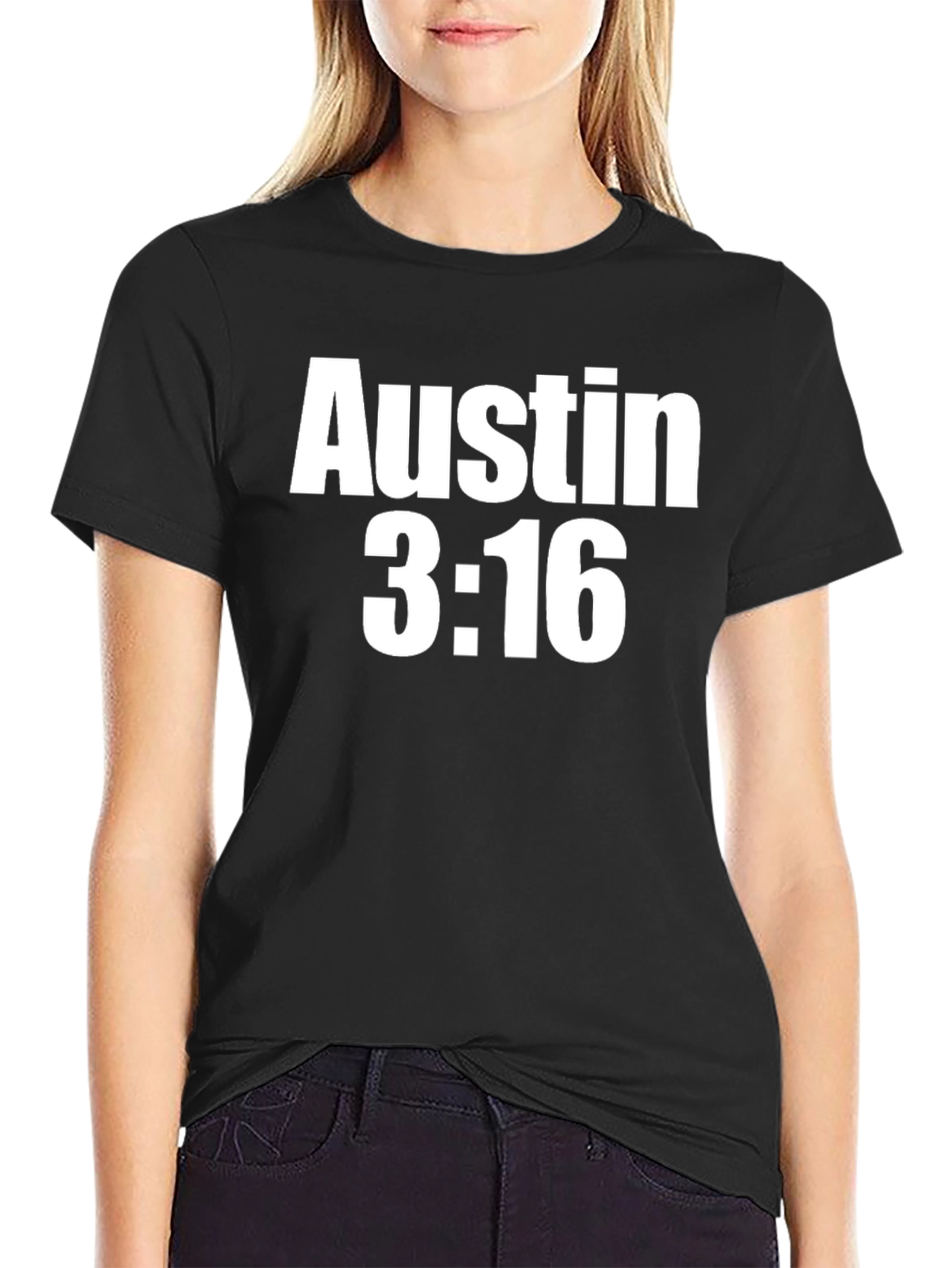 Austin 3:16 Black Graphic Tee