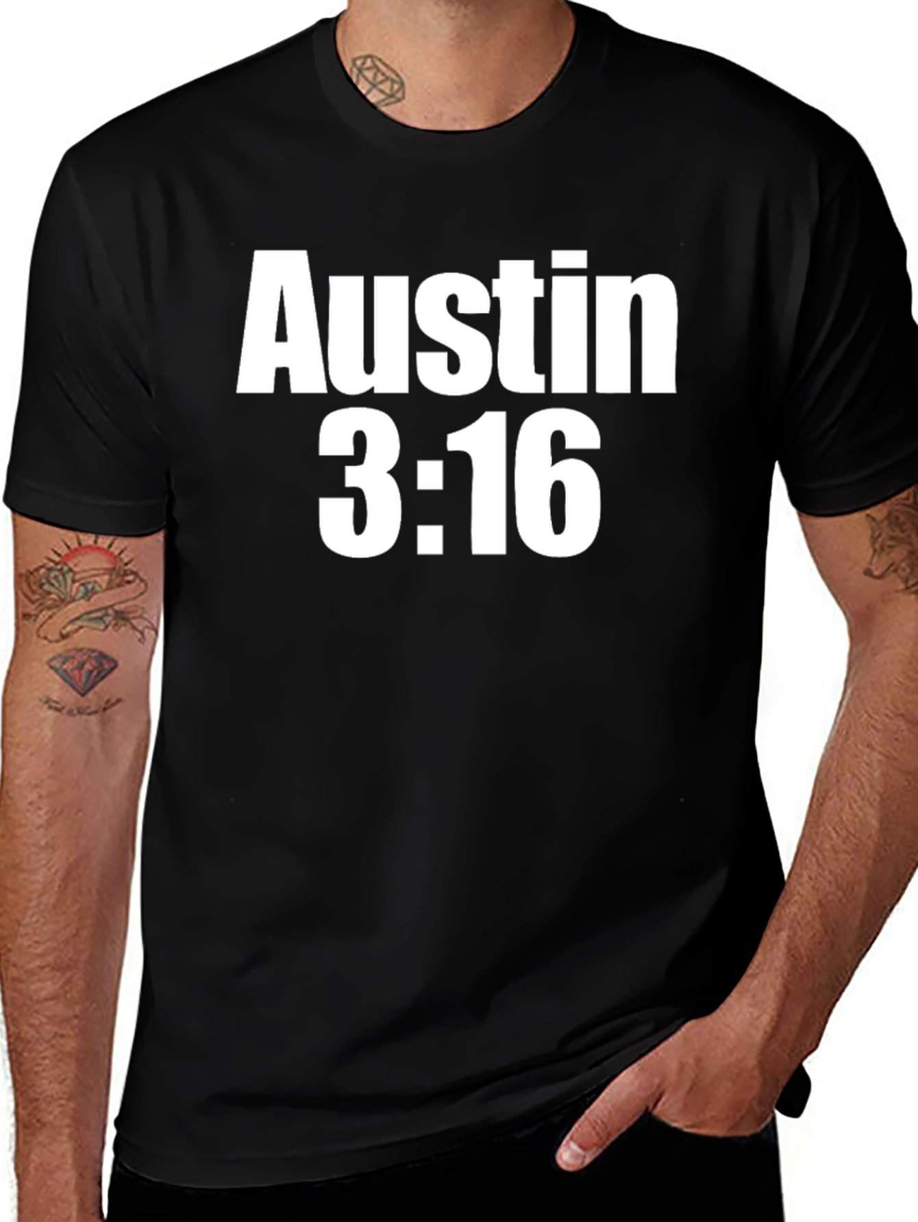 Austin 3:16 Black Graphic Tee