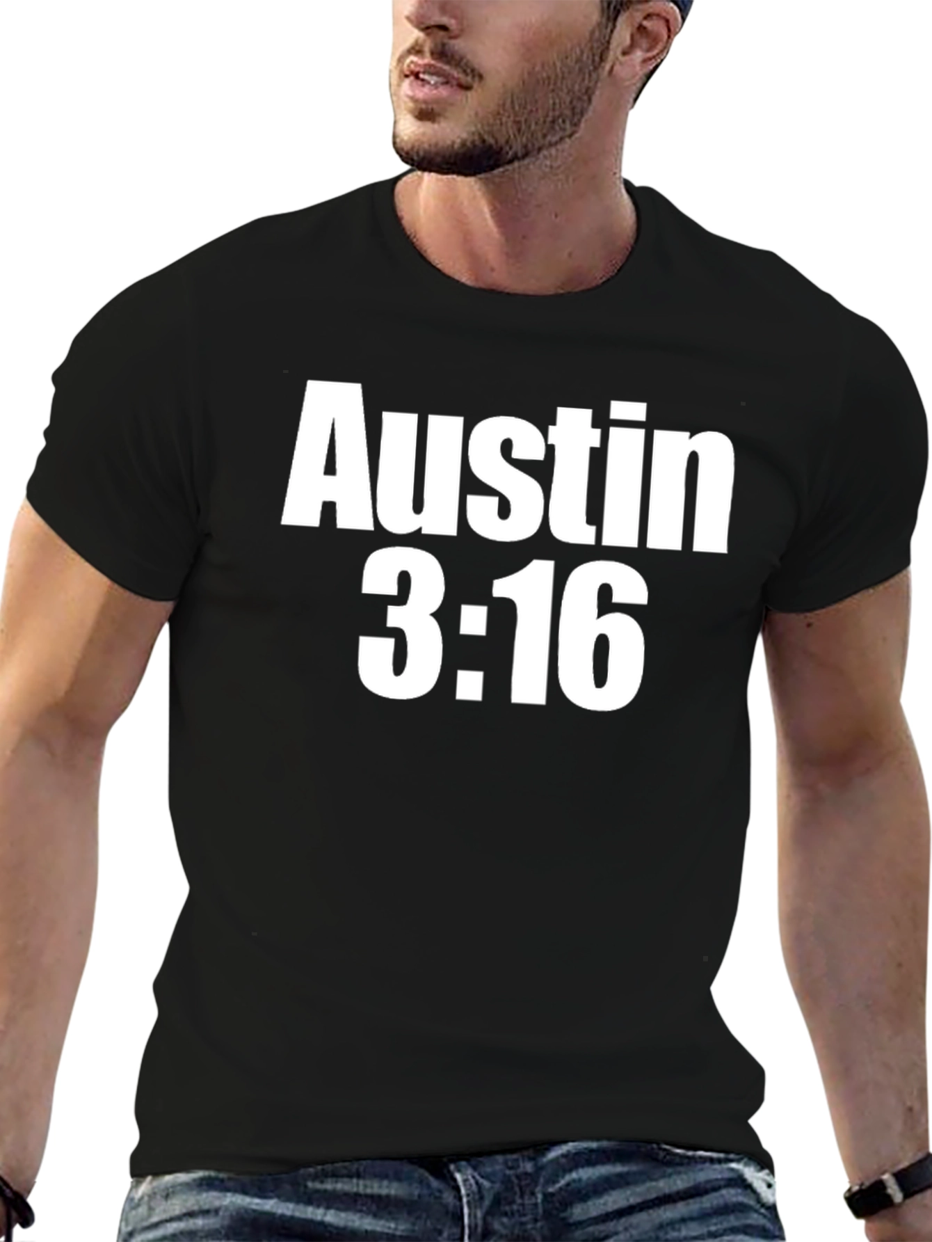 Austin 3:16 Black Graphic Tee