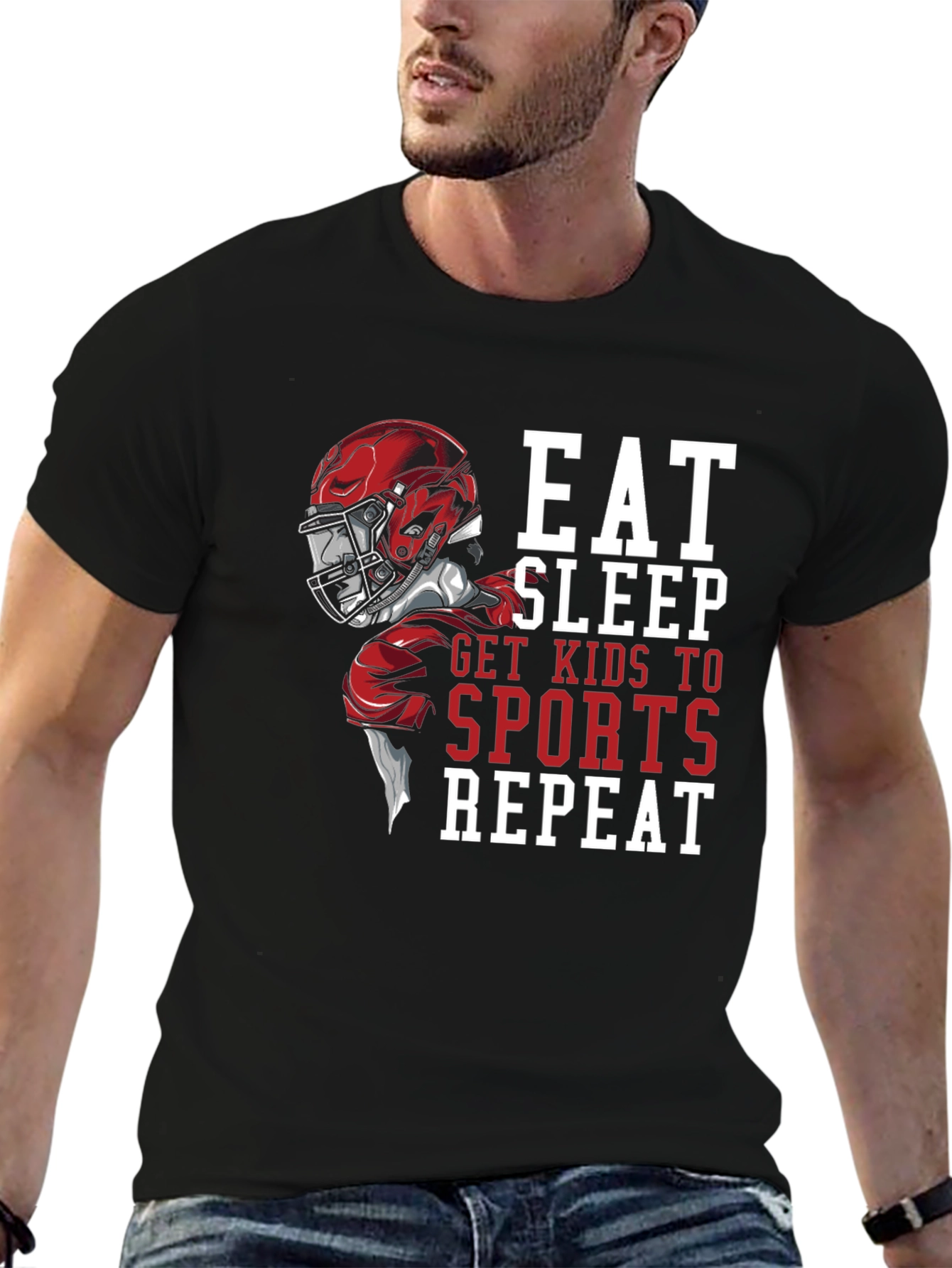 Eat Sleep Sports Repeat Graphic T-Shirt