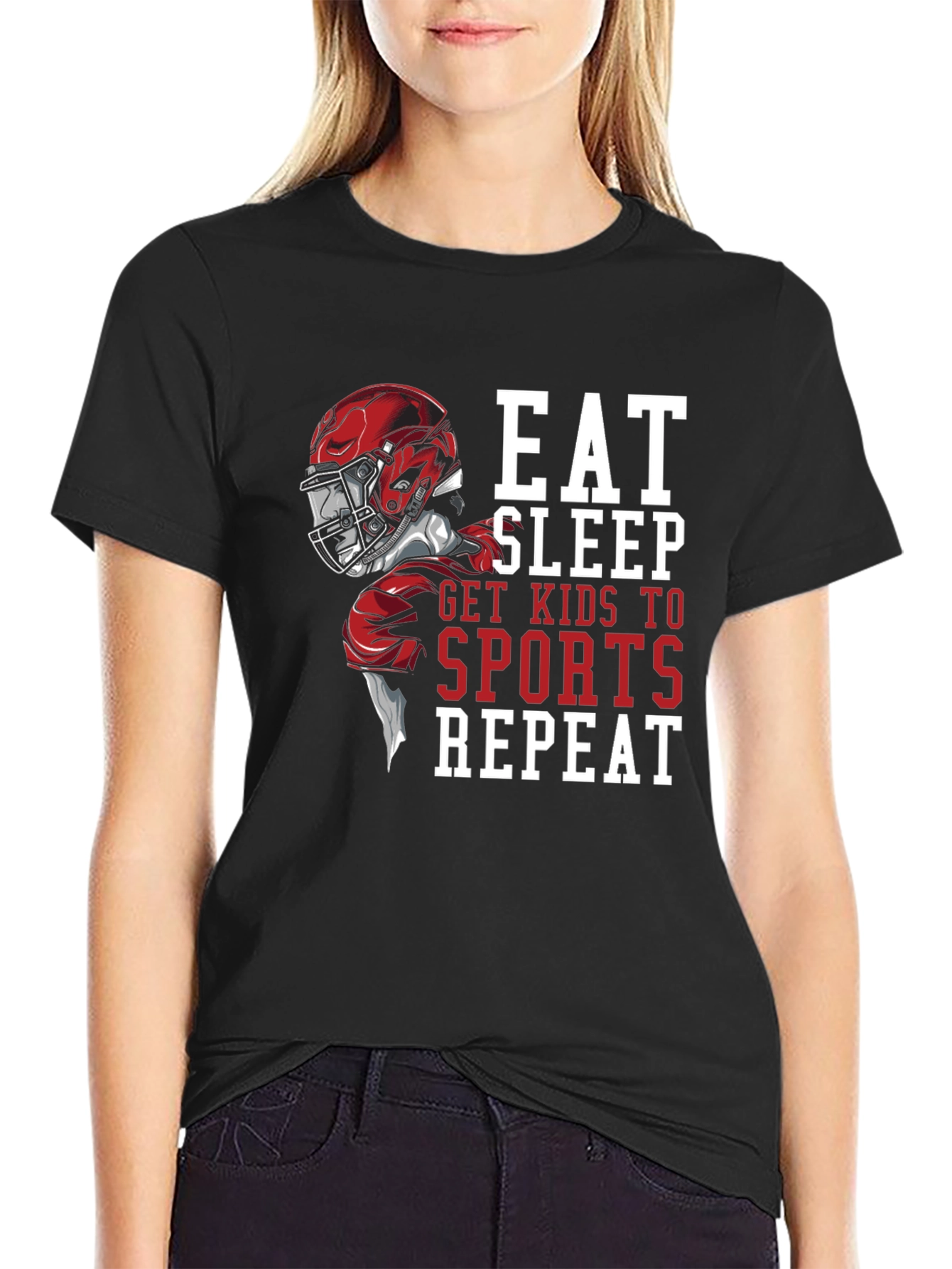 Eat Sleep Sports Repeat Graphic T-Shirt