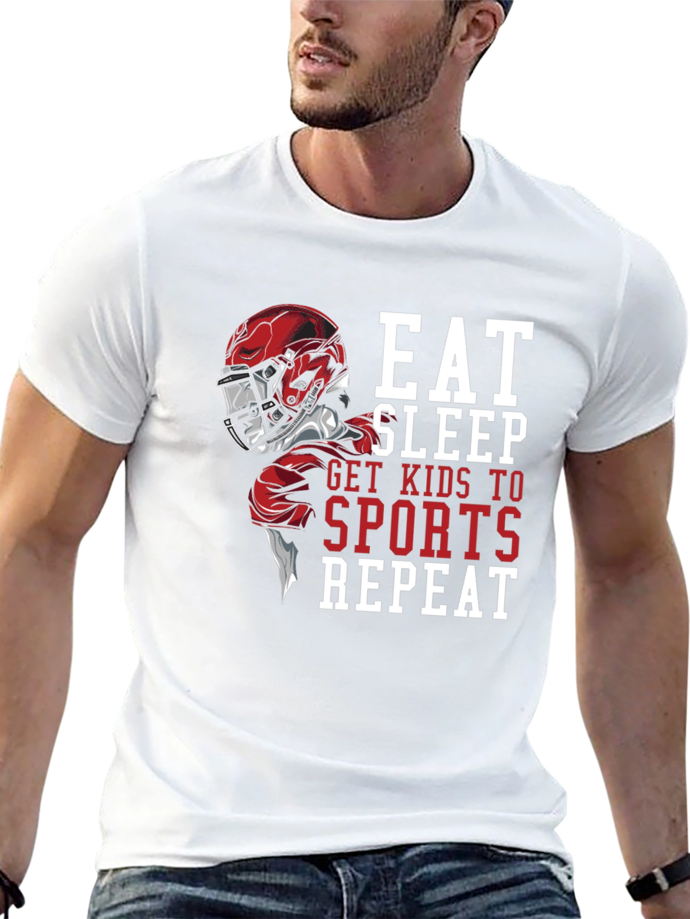 Eat Sleep Sports Repeat Graphic T-Shirt