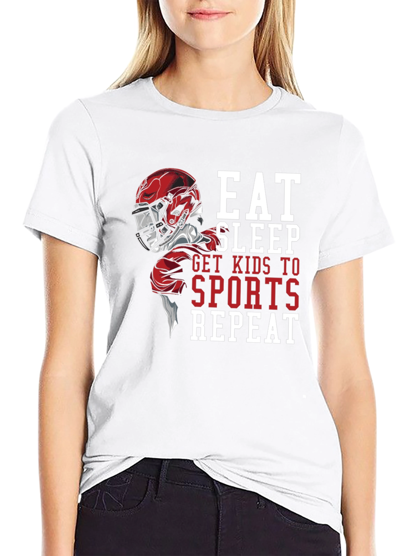 Eat Sleep Sports Repeat Graphic T-Shirt