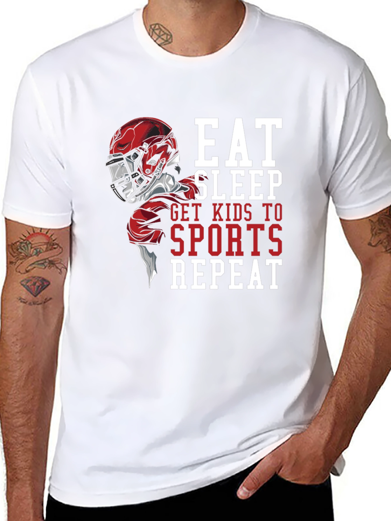 Eat Sleep Sports Repeat Graphic T-Shirt