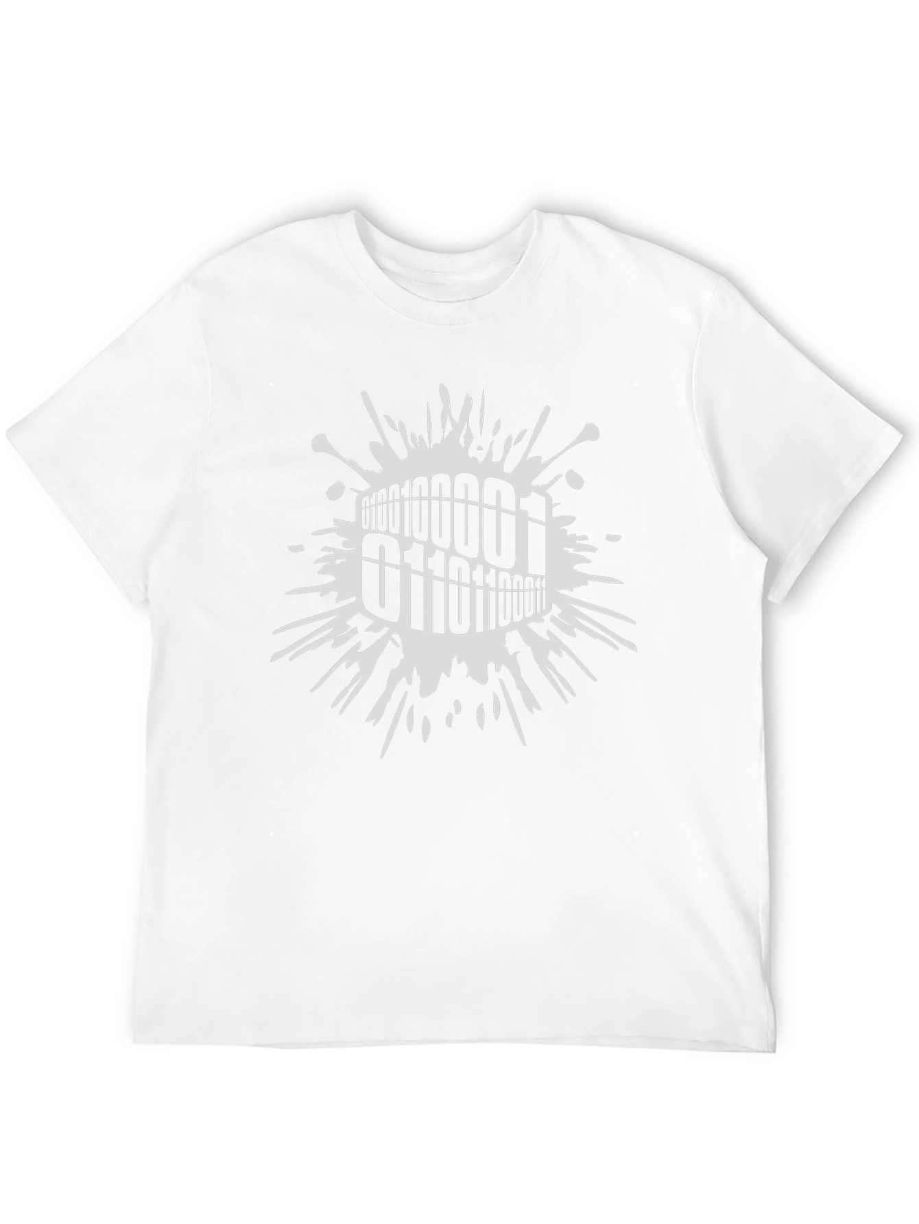 Binary Code Graphic Tee - Modern Black T-Shirt