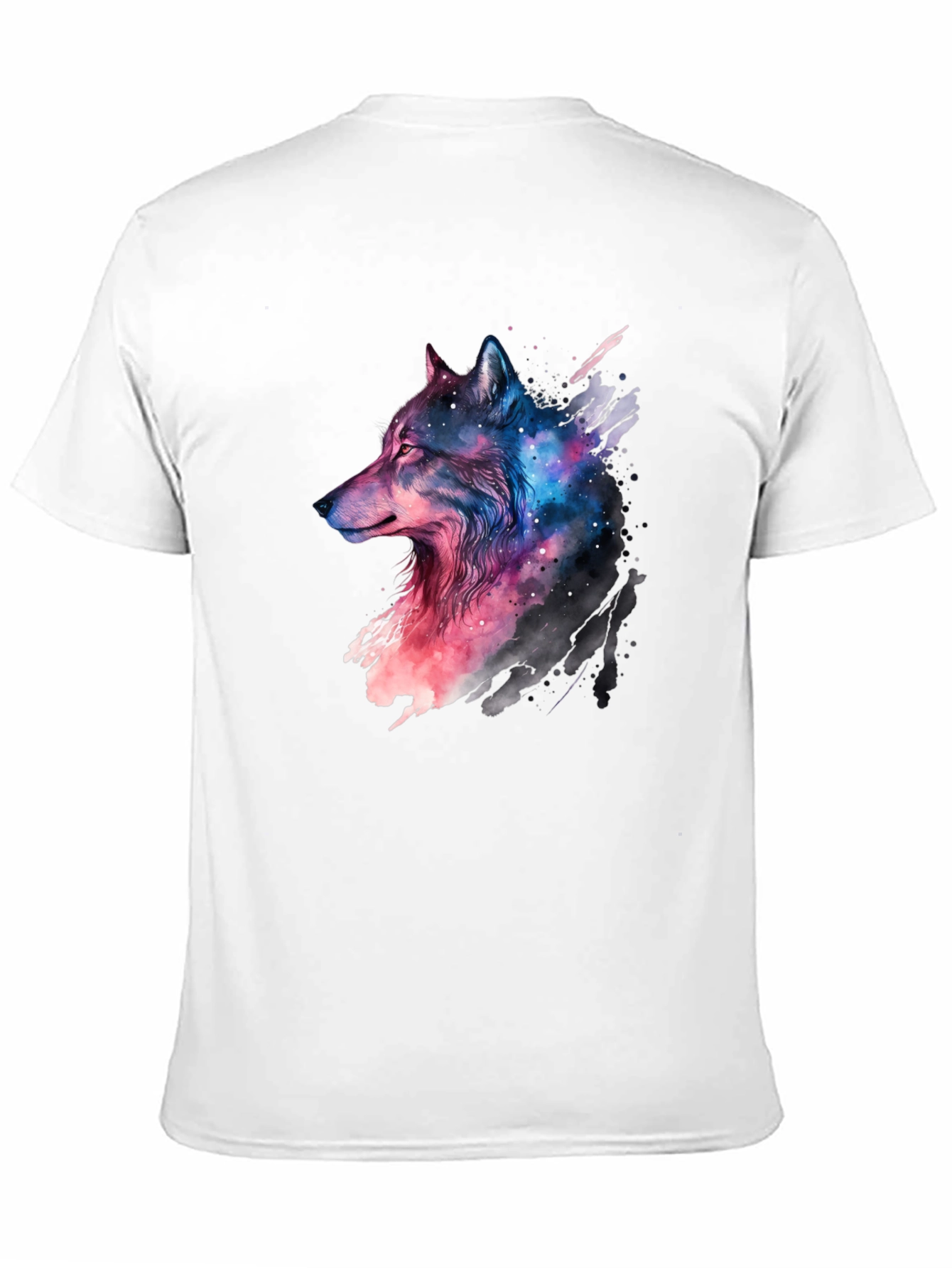 Galaxy Wolf Graphic Black T-Shirt