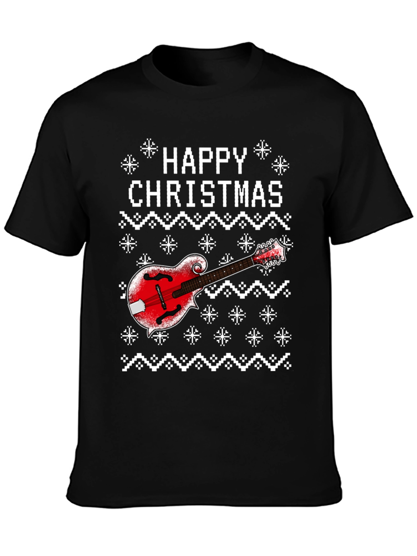 Happy Christmas Mandolin Ugly Sweater T-Shirt