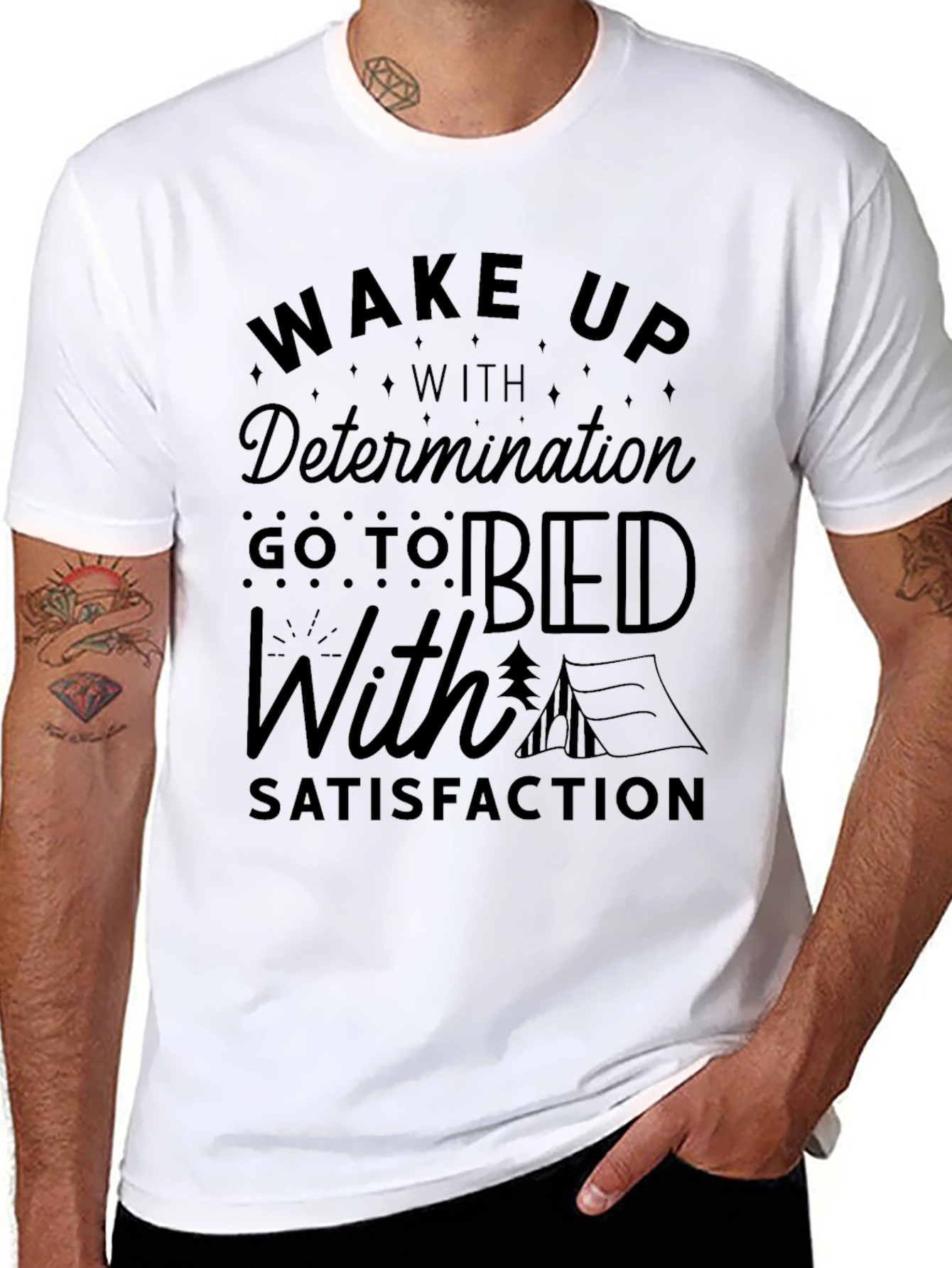 Inspirational Camping Black Graphic Tee