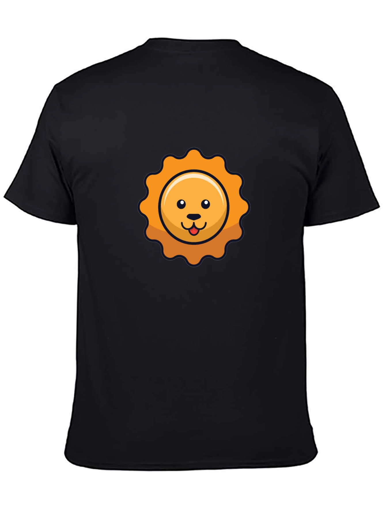 Cute Cartoon Sun Graphic Black T-Shirt