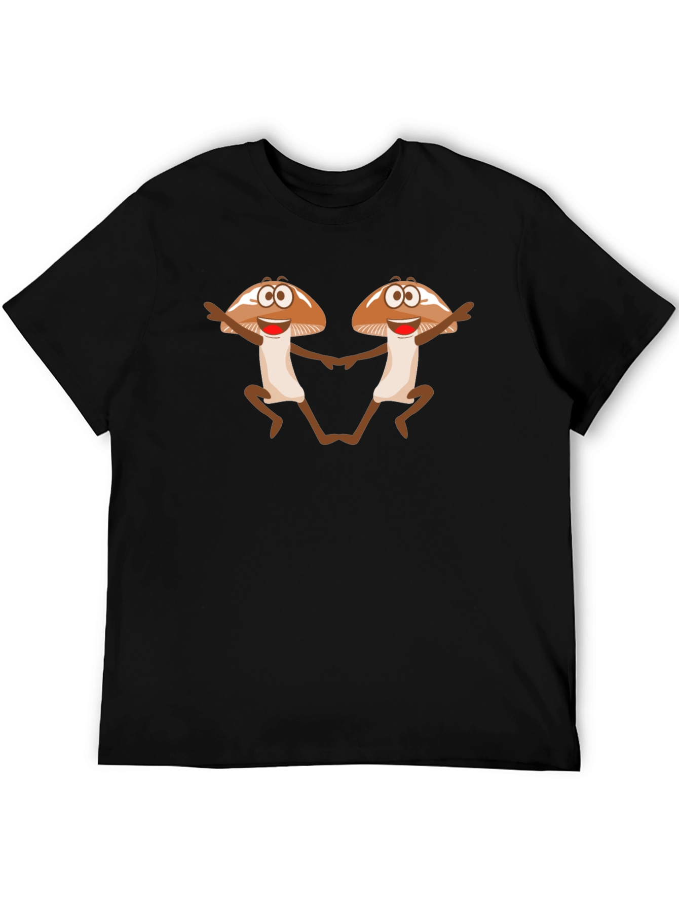 Funky Mushroom Dance Black T-Shirt
