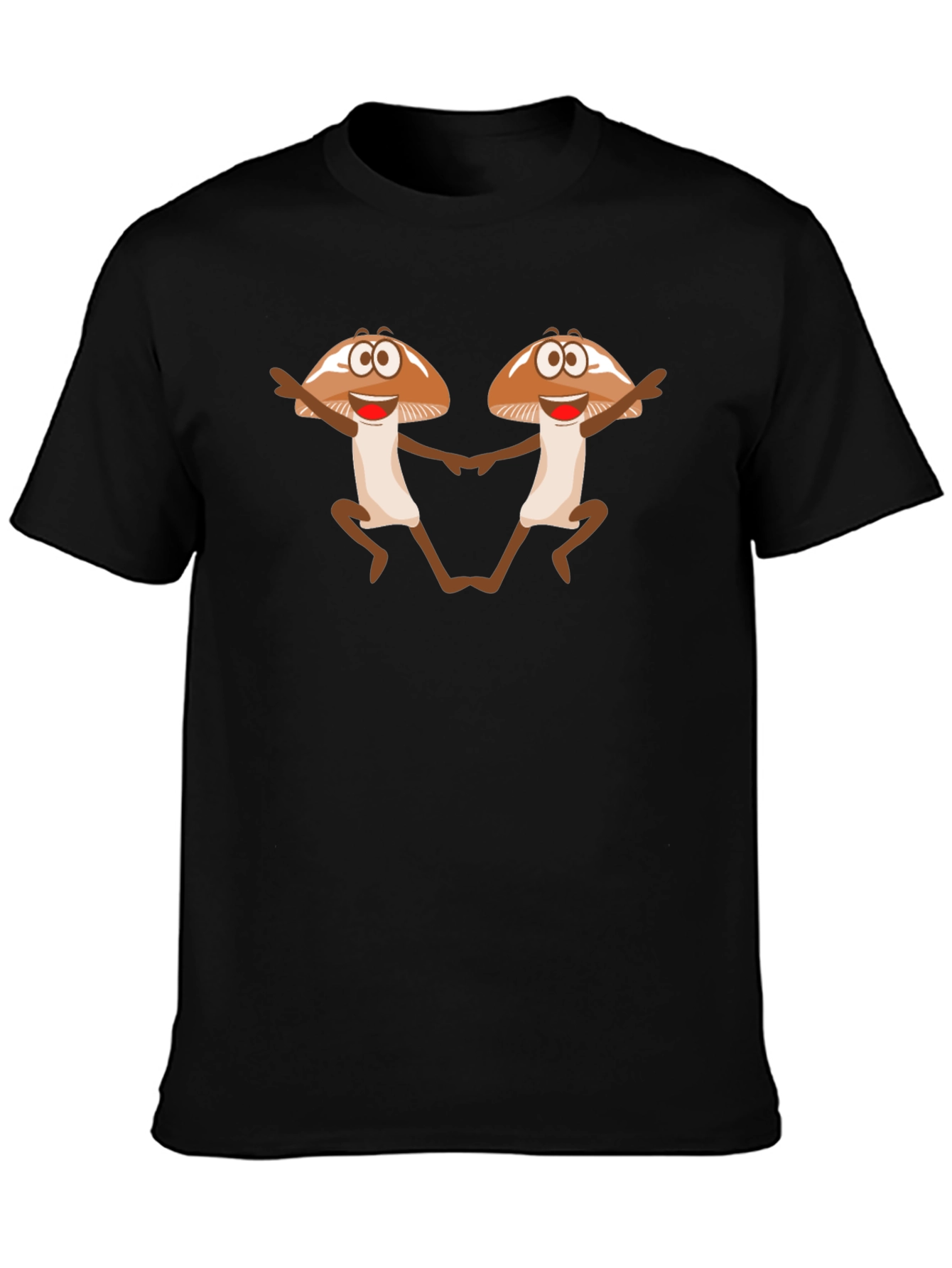 Funky Mushroom Dance Black T-Shirt