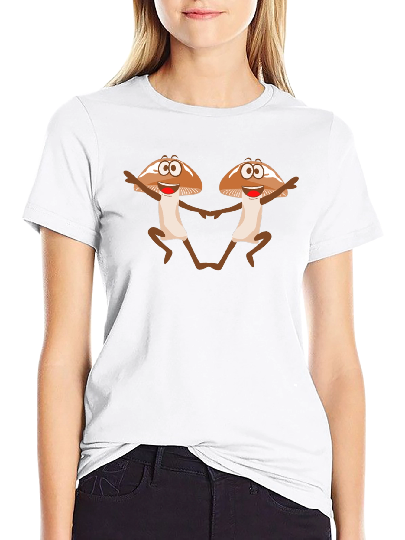 Funky Mushroom Dance Black T-Shirt