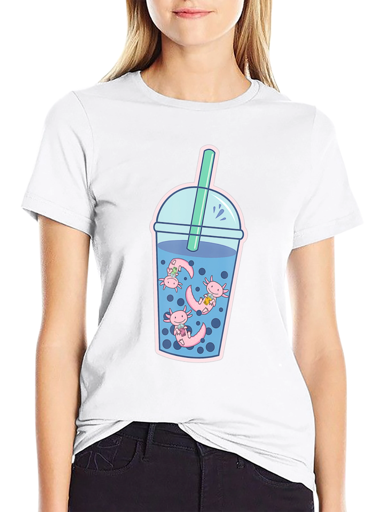 Axolotl Bubble Tea Graphic Tee