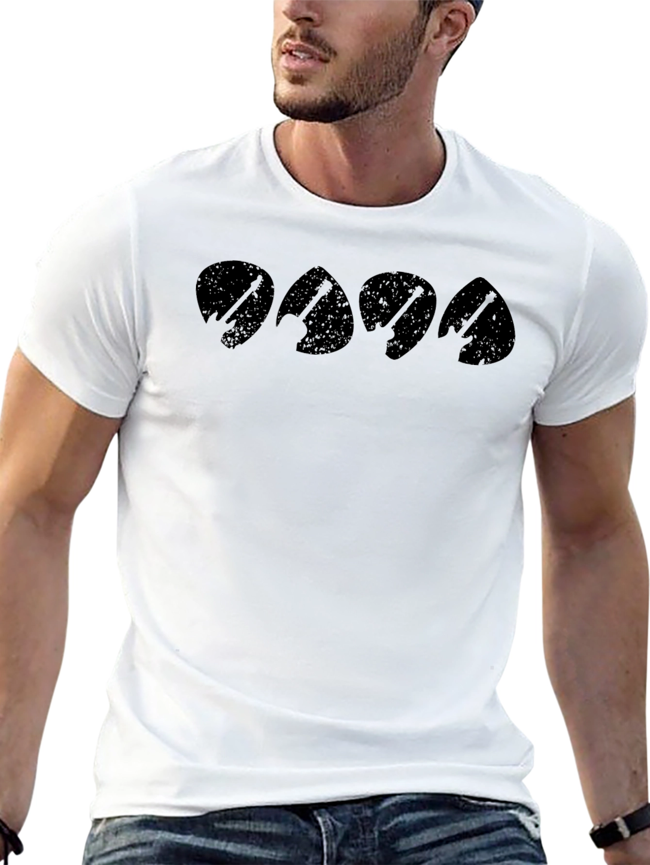Guitar Pick Band Graphic Tee - Musician T-Shirt
