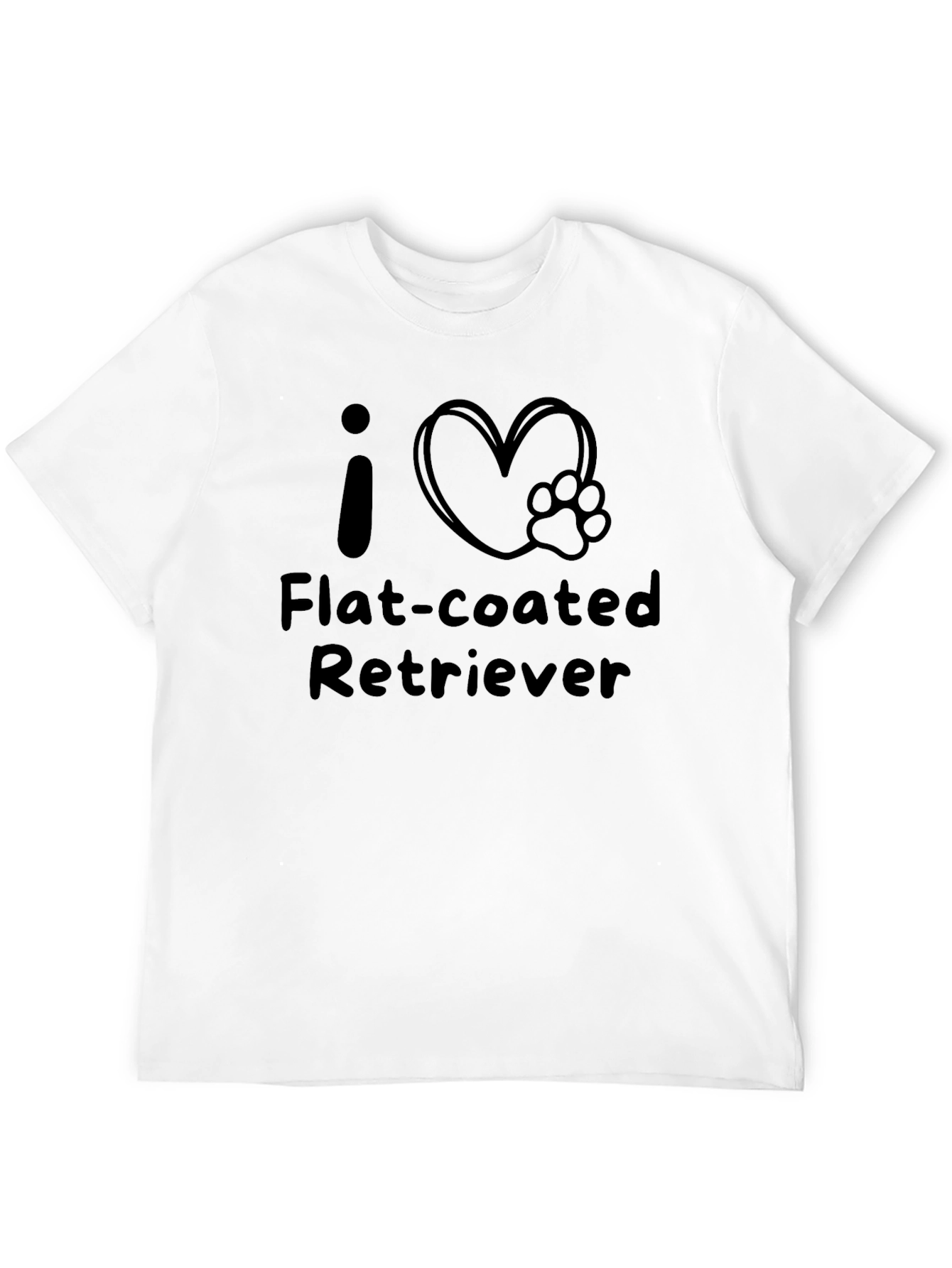 I Heart Flat-Coated Retriever Black T-Shirt