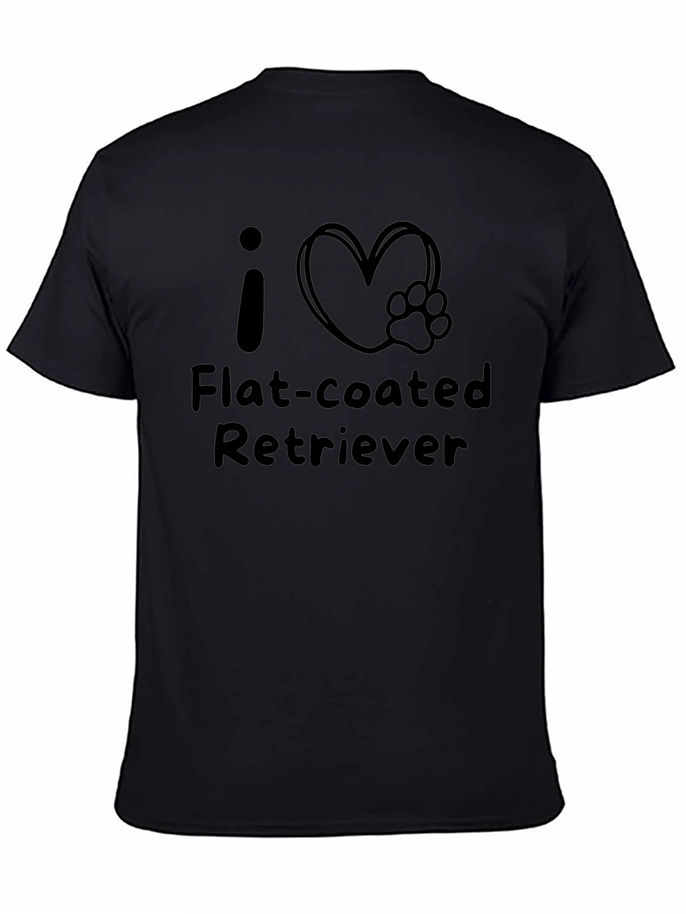I Heart Flat-Coated Retriever Black T-Shirt