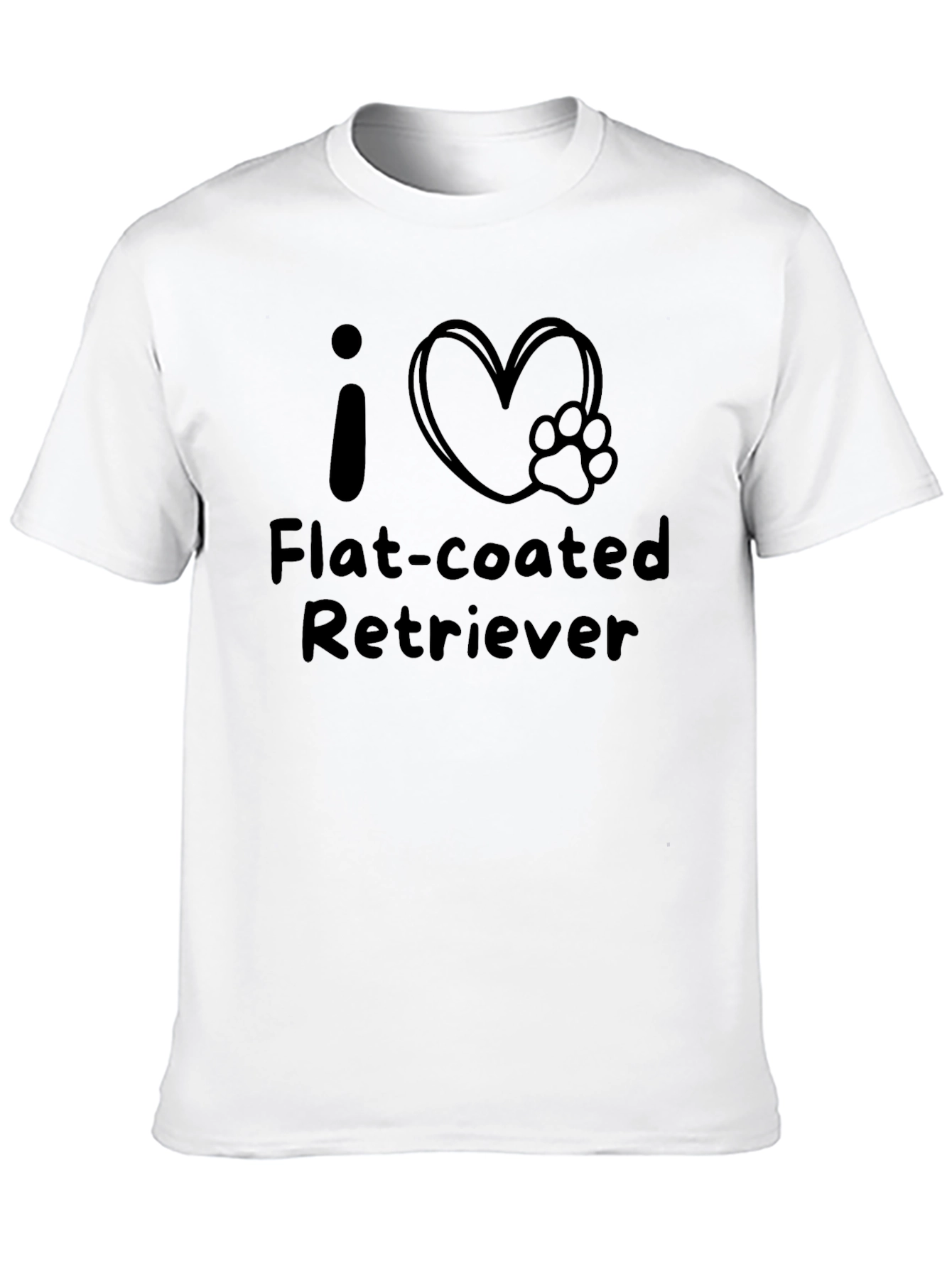 I Heart Flat-Coated Retriever Black T-Shirt