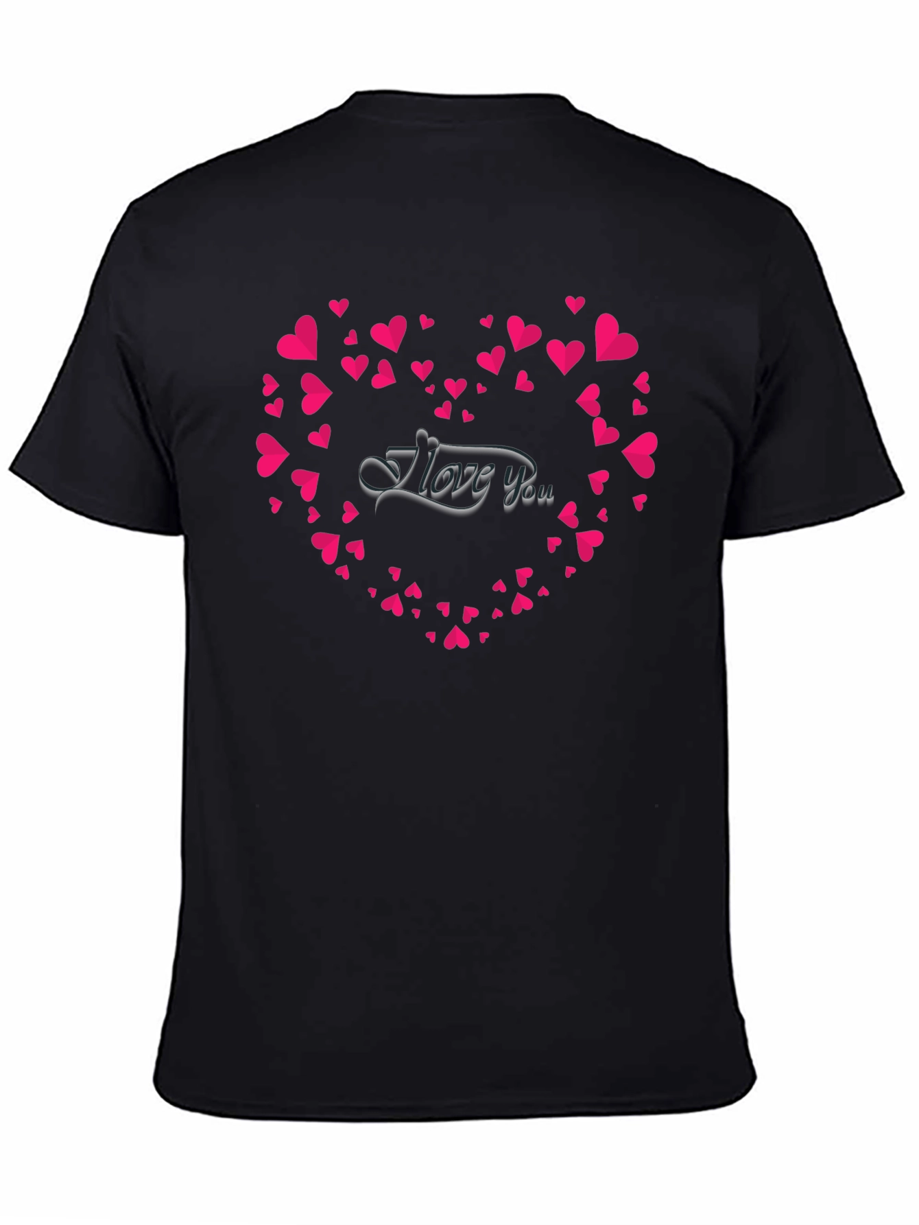 I Love You Heart Graphic T-Shirt - Black