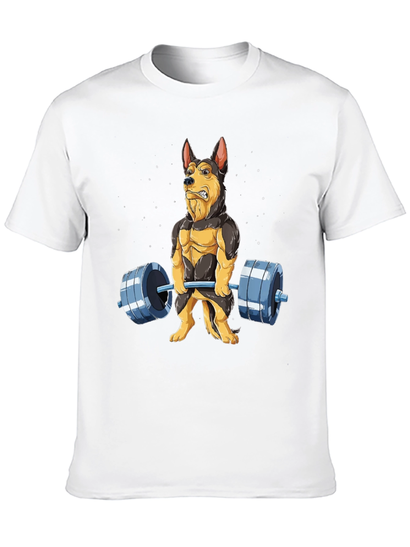 Funny Dog Lifting Weights T-Shirt Gym Lover Gift