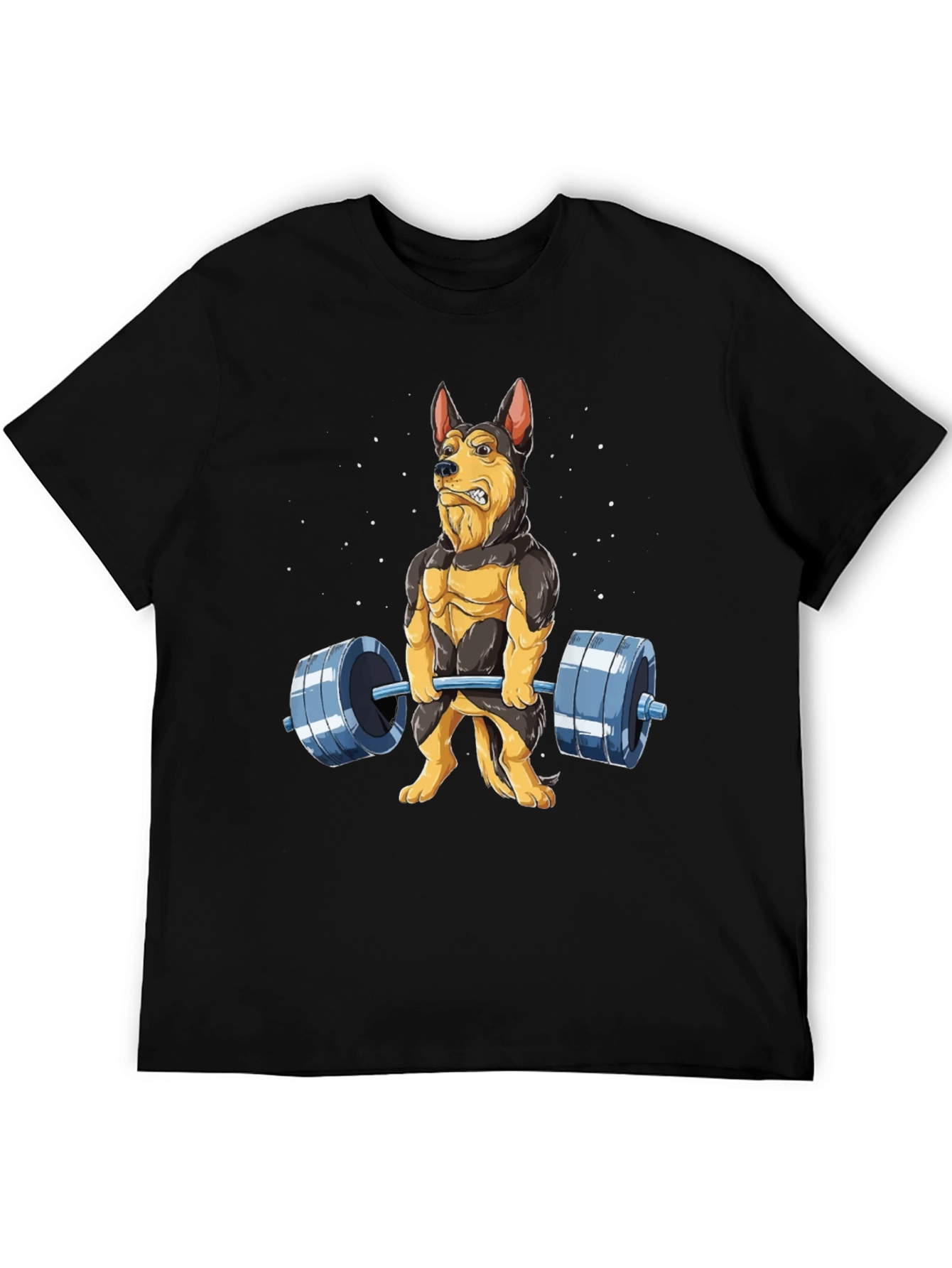 Funny Dog Lifting Weights T-Shirt Gym Lover Gift