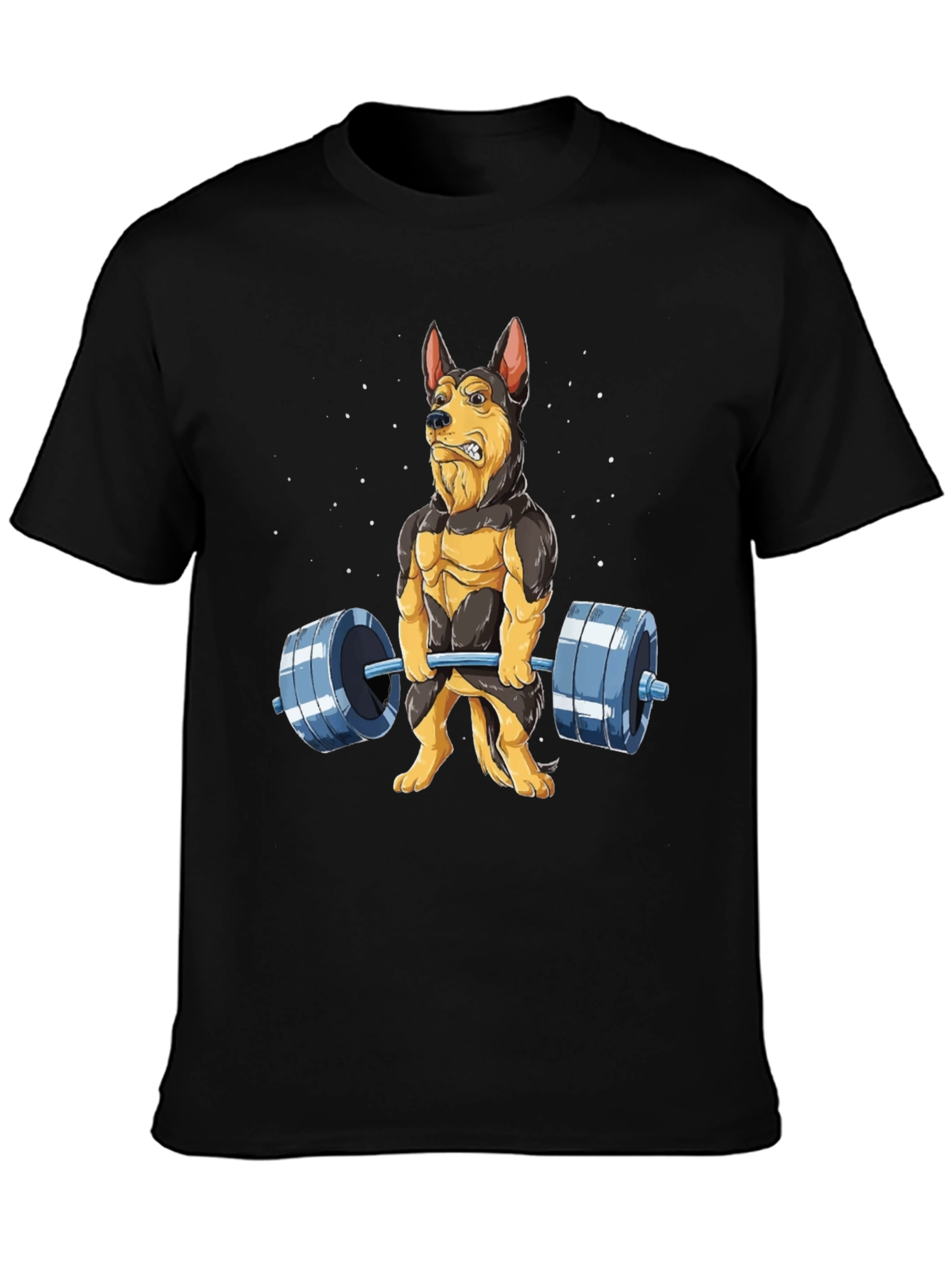Funny Dog Lifting Weights T-Shirt Gym Lover Gift