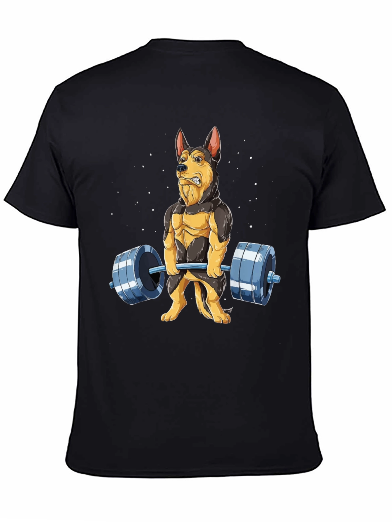 Funny Dog Lifting Weights T-Shirt Gym Lover Gift