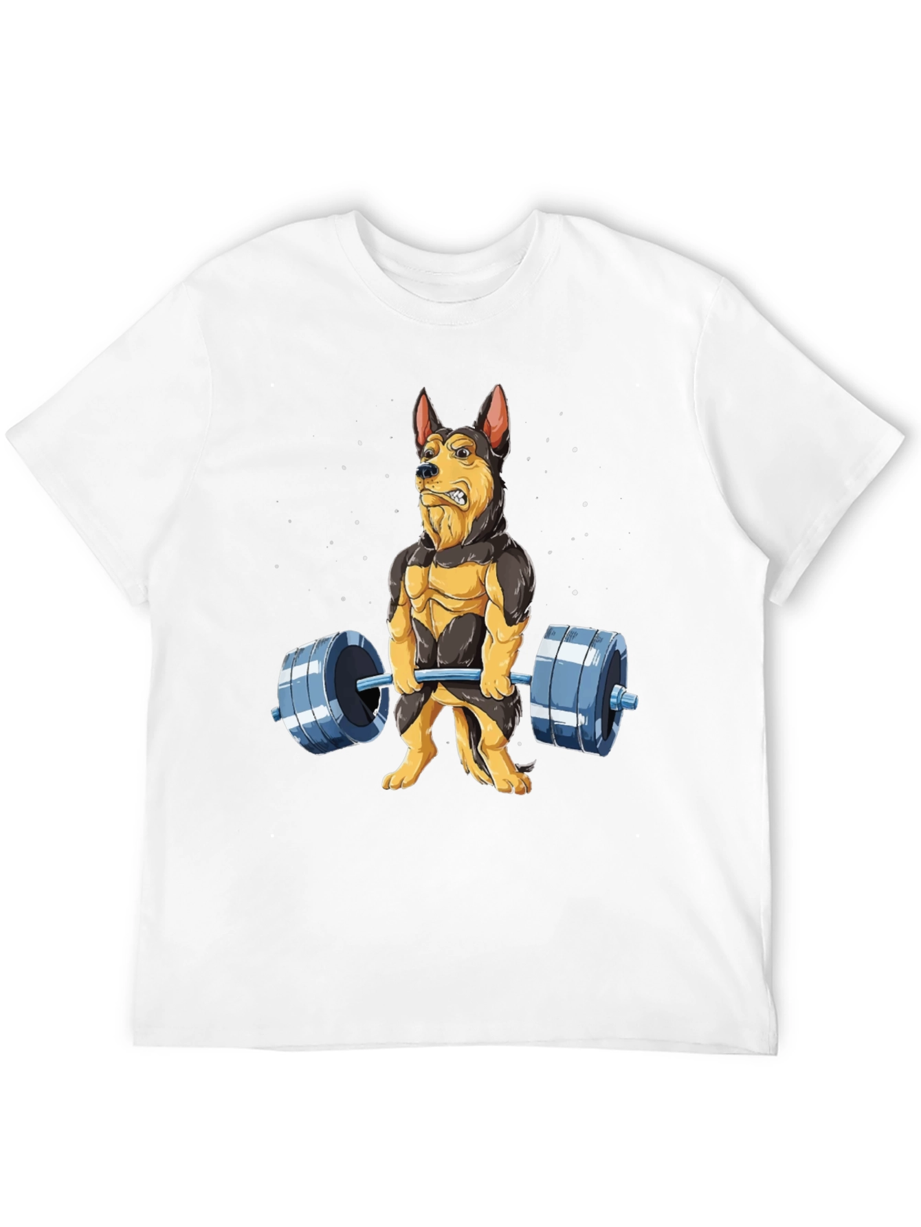 Funny Dog Lifting Weights T-Shirt Gym Lover Gift