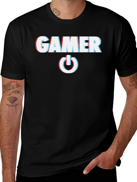 Gamer Glitch Style T-Shirt - Black