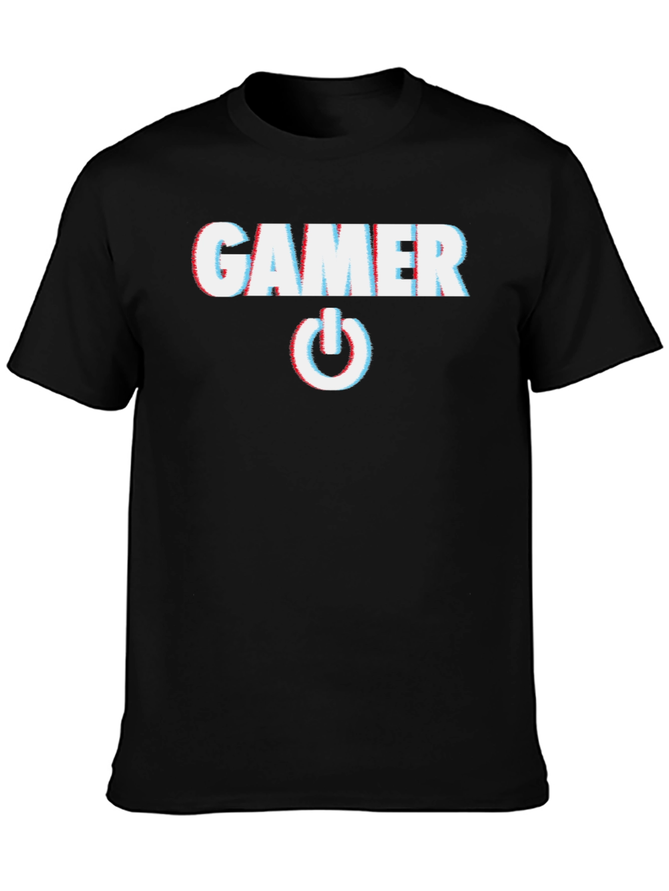 Gamer Glitch Style T-Shirt - Black
