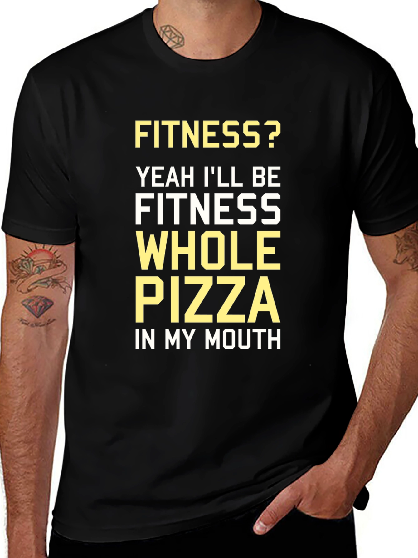 Fitness Whole Pizza T-Shirt - Funny Workout Tee