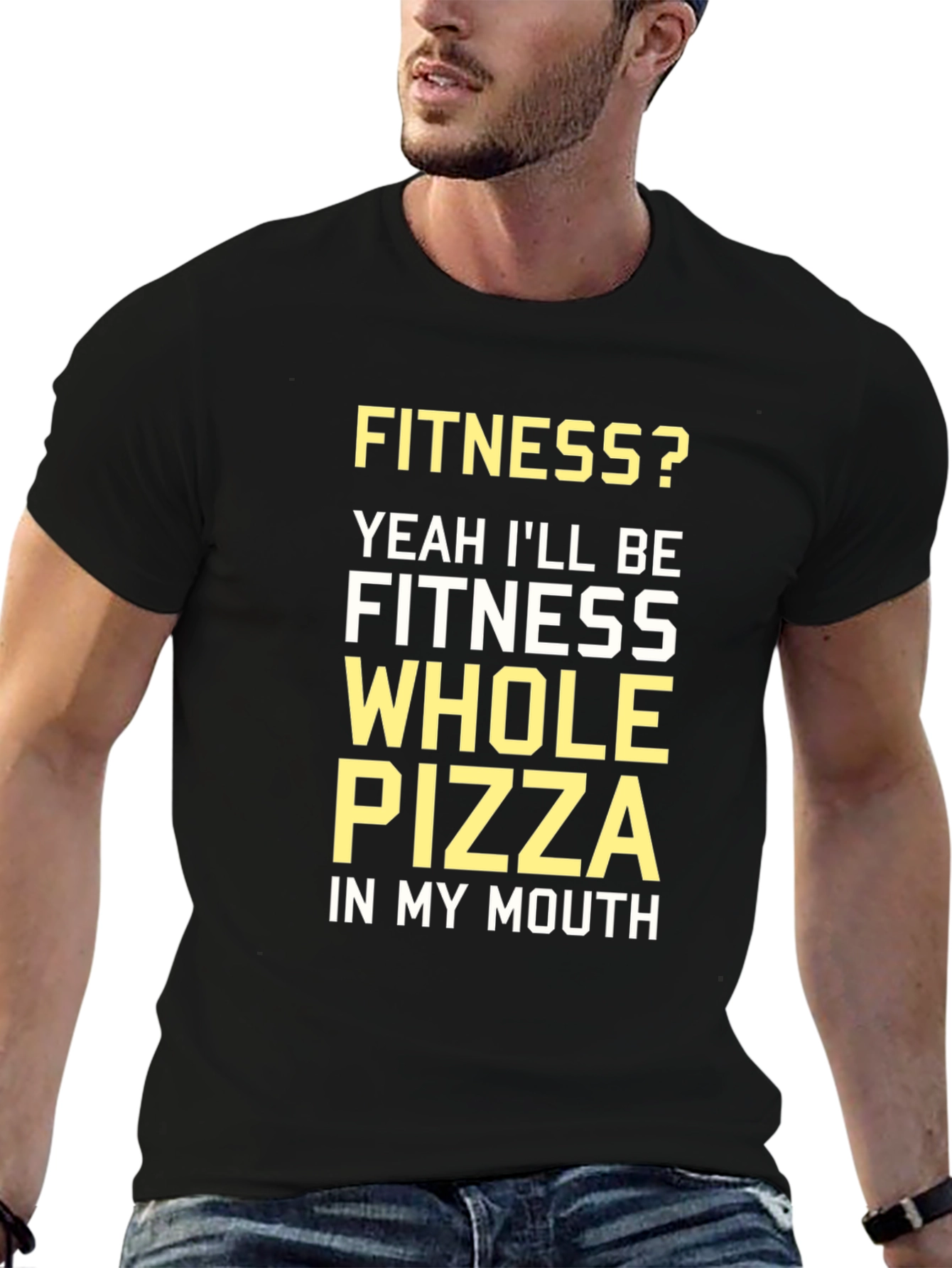 Fitness Whole Pizza T-Shirt - Funny Workout Tee