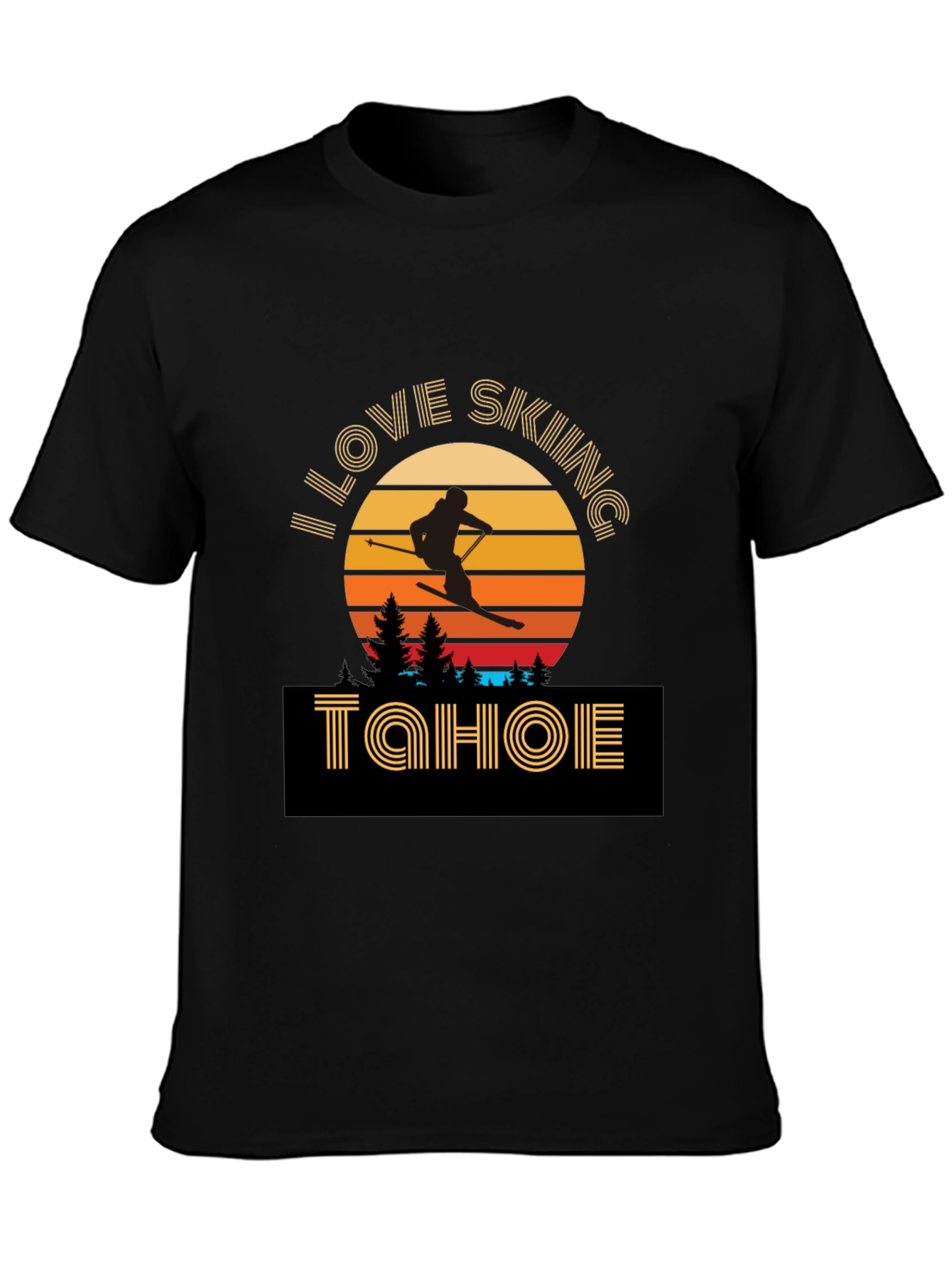 I Love Skiing Tahoe Graphic T-Shirt